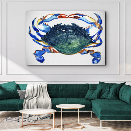 Crab Art Watercolor Wall Art - Image by Tailored Canvases