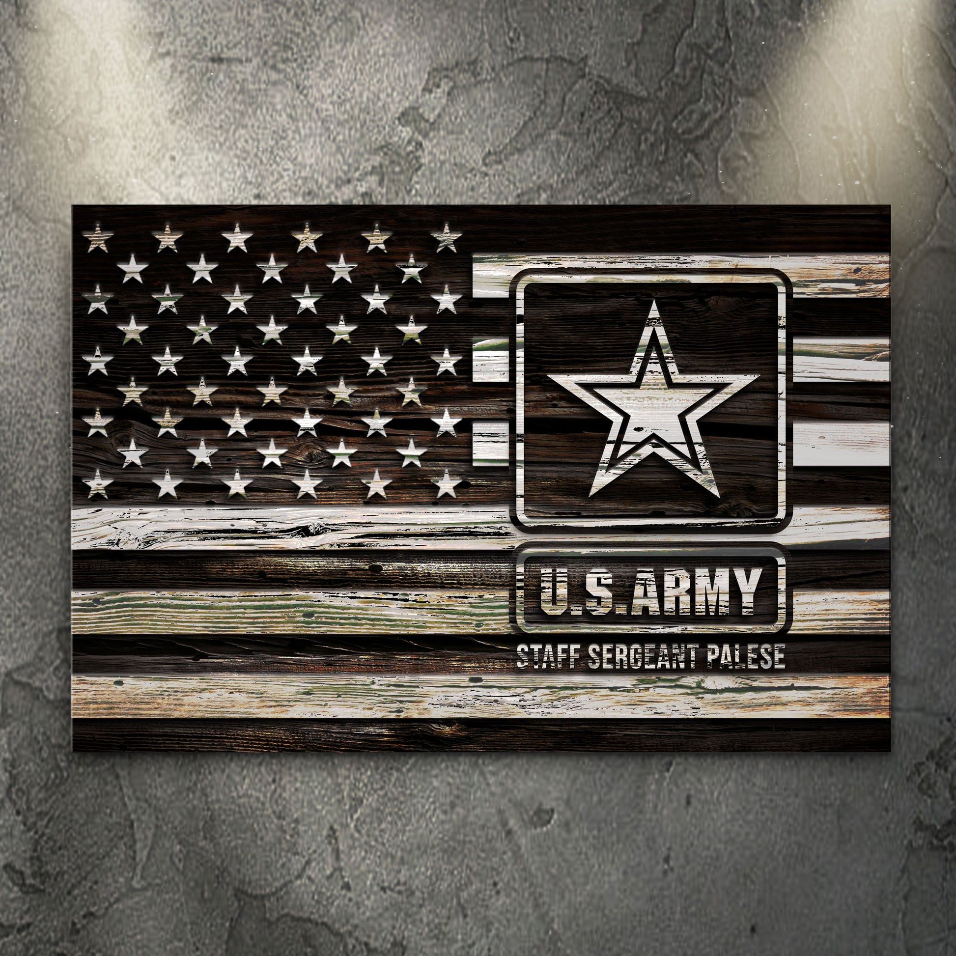 American Army Flag Sign II - Image by Tailored Canvases