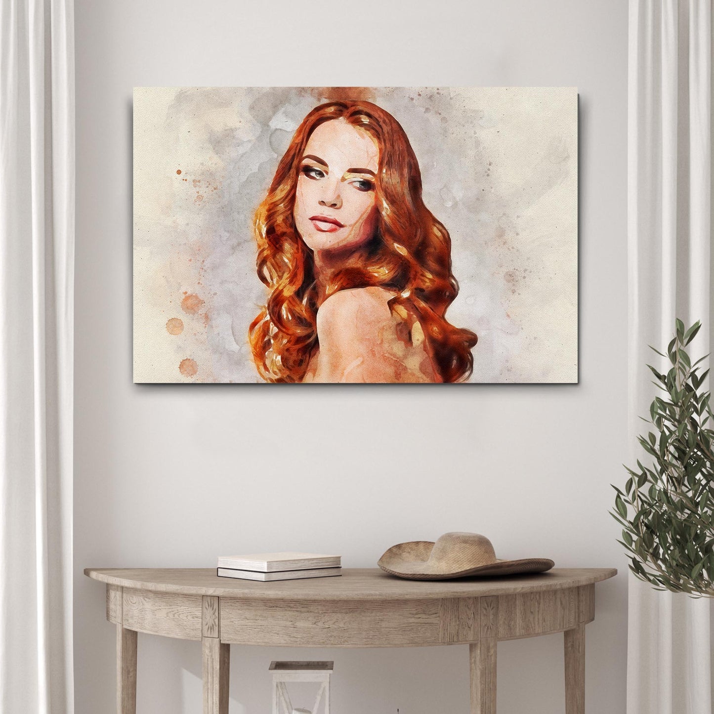 Classic Watercolor Portrait Sign Style 2 - Image by Tailored Canvases