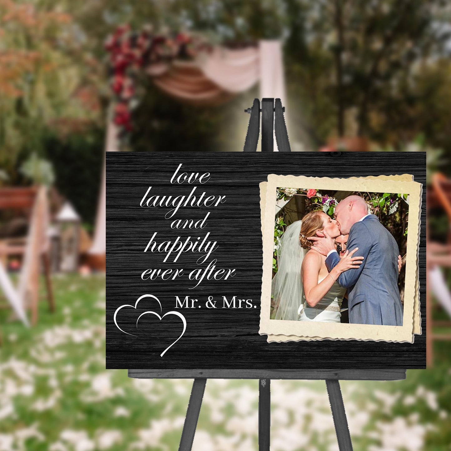 Love Laughter And Happily Ever After Sign  - Image by Tailored Canvases
