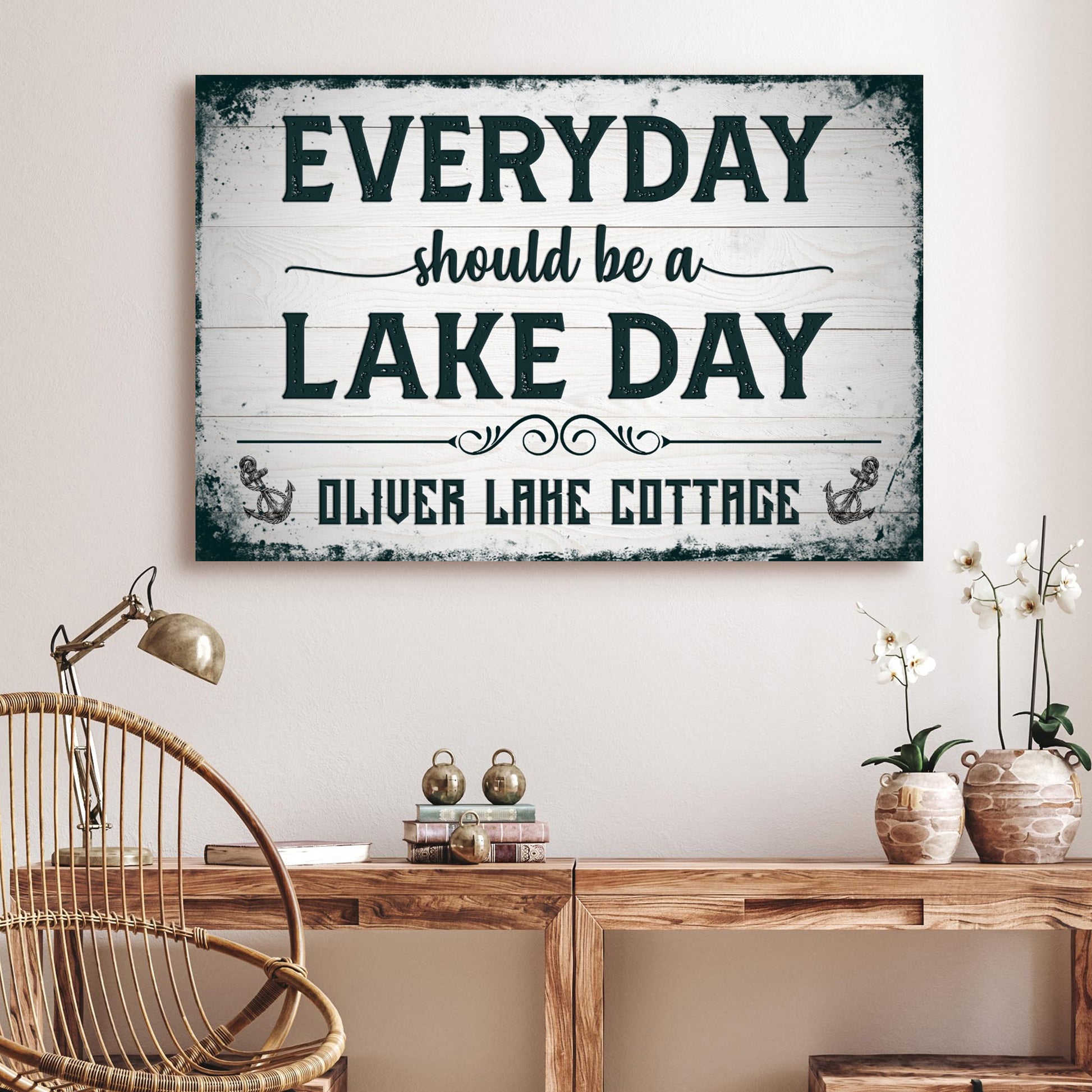 Everyday Should be A Lake Day (Ready to hang) - Wall Art Image by Tailored Canvases