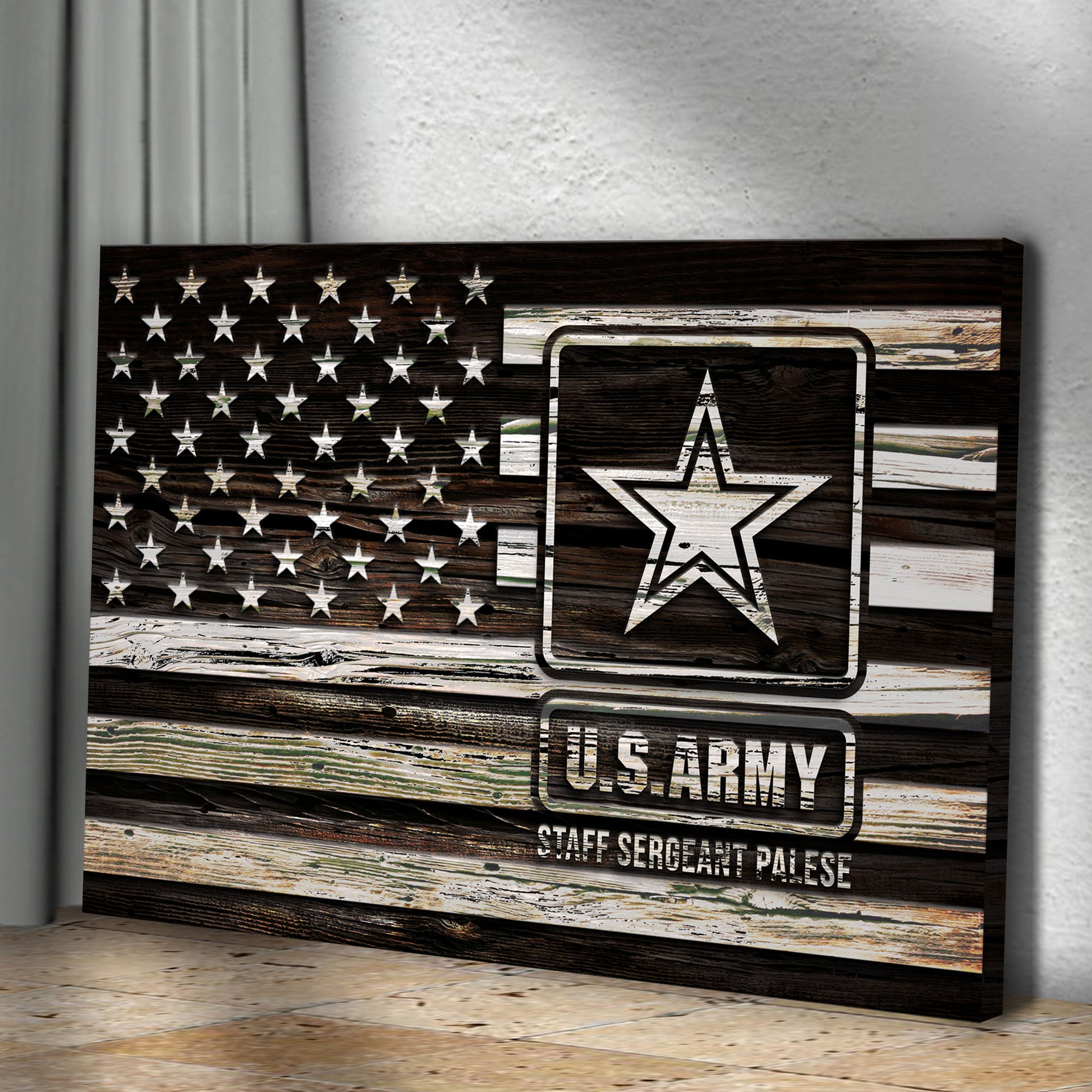 American Army Flag Sign II Style 1 - Image by Tailored Canvases