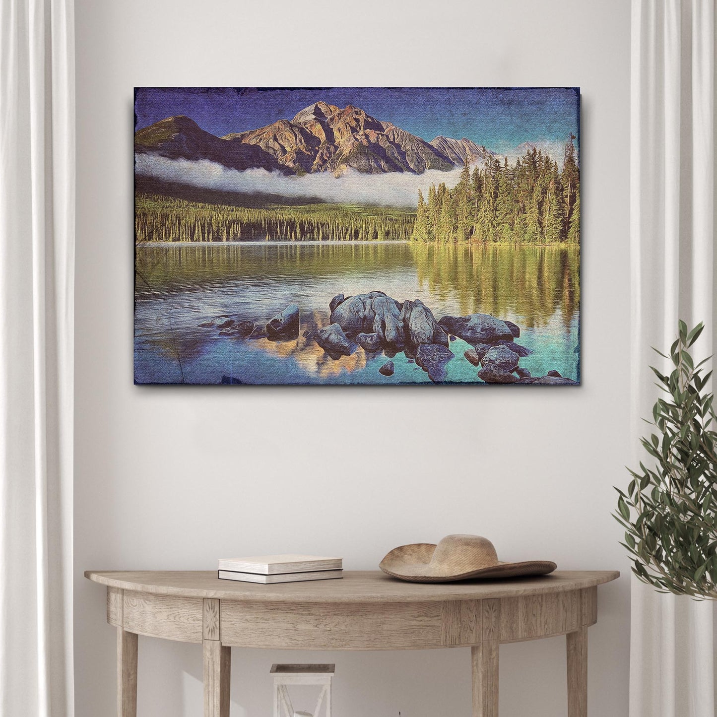 Mountain Lakeside Canvas Wall Art Style 2 - Image by Tailored Canvases