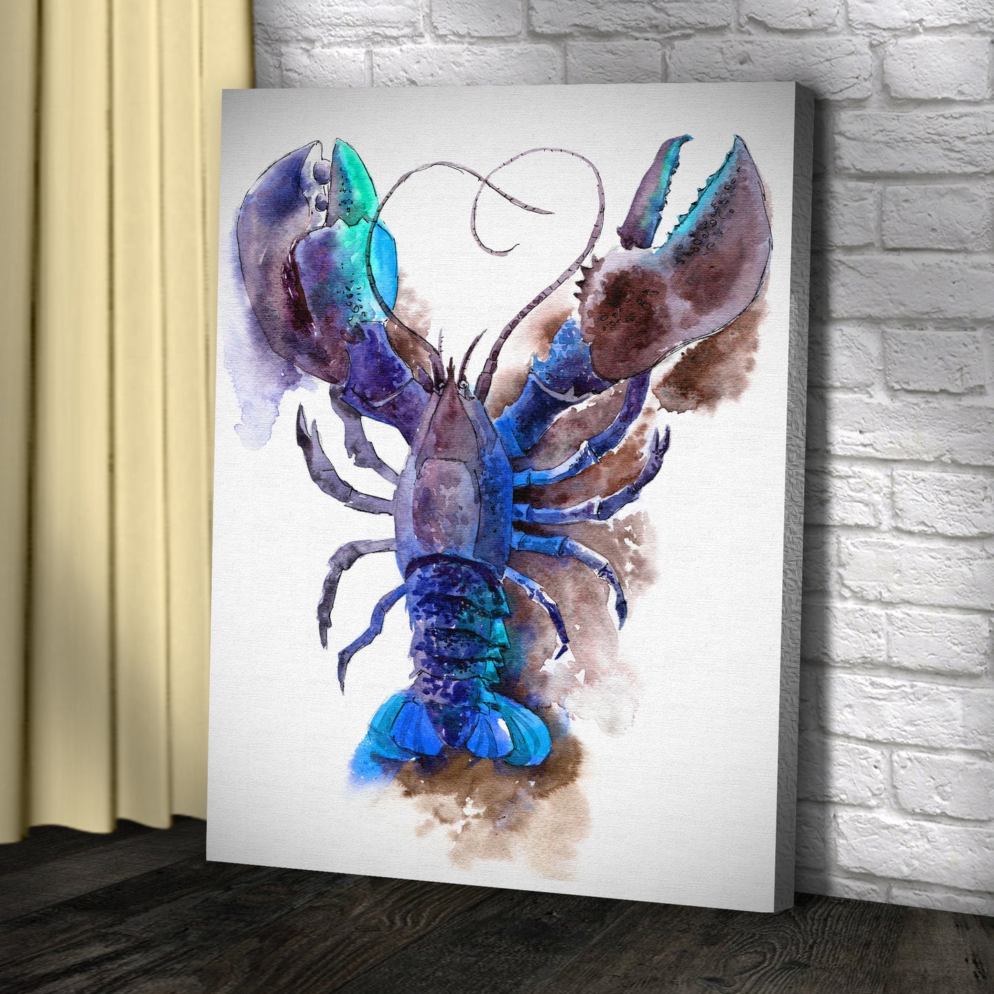 Lobster Watercolor Painting Wall Art Style 2 - Image by Tailored Canvases