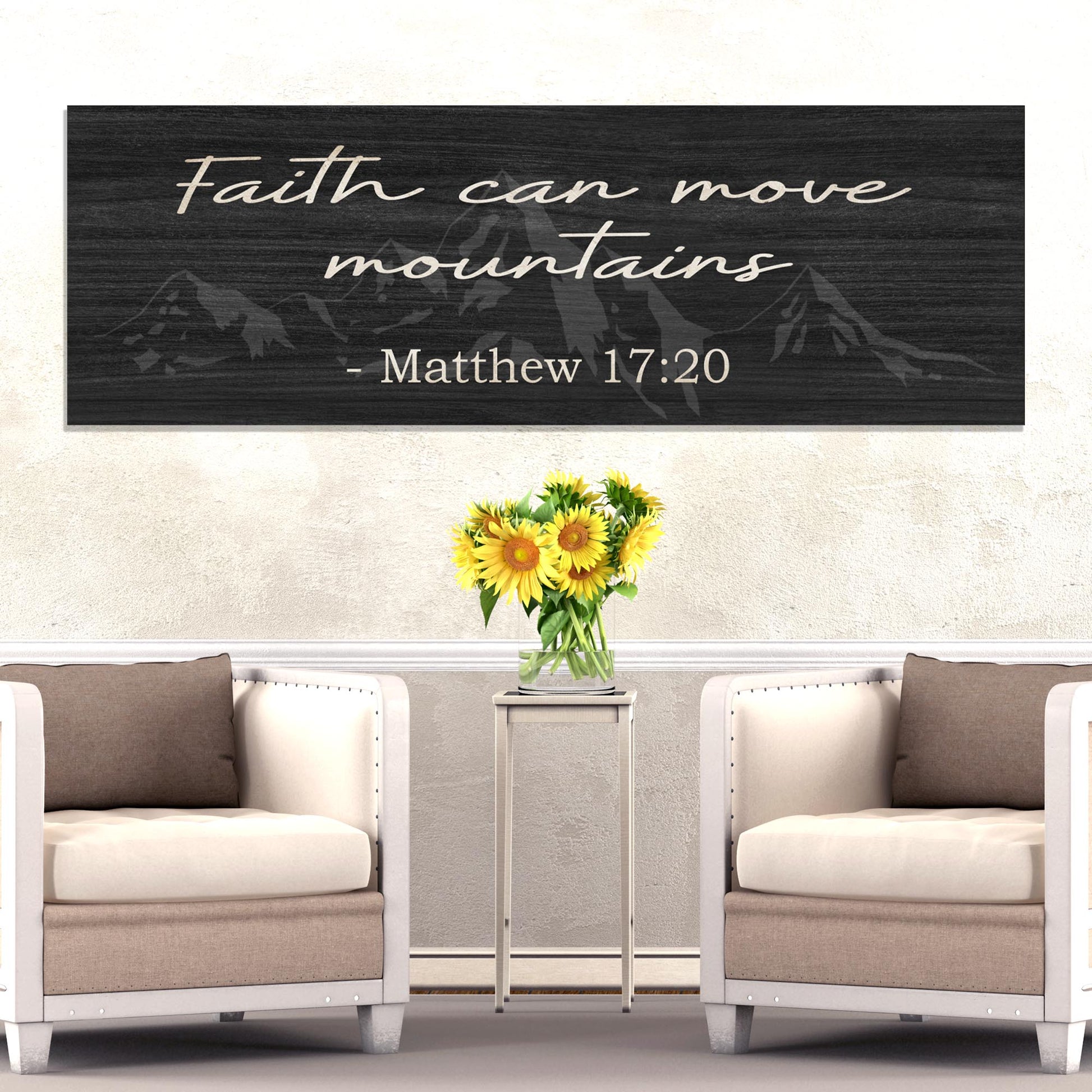Matthew 17:20 - Faith Can Move Mountains Sign llI - Image by Tailored Canvases