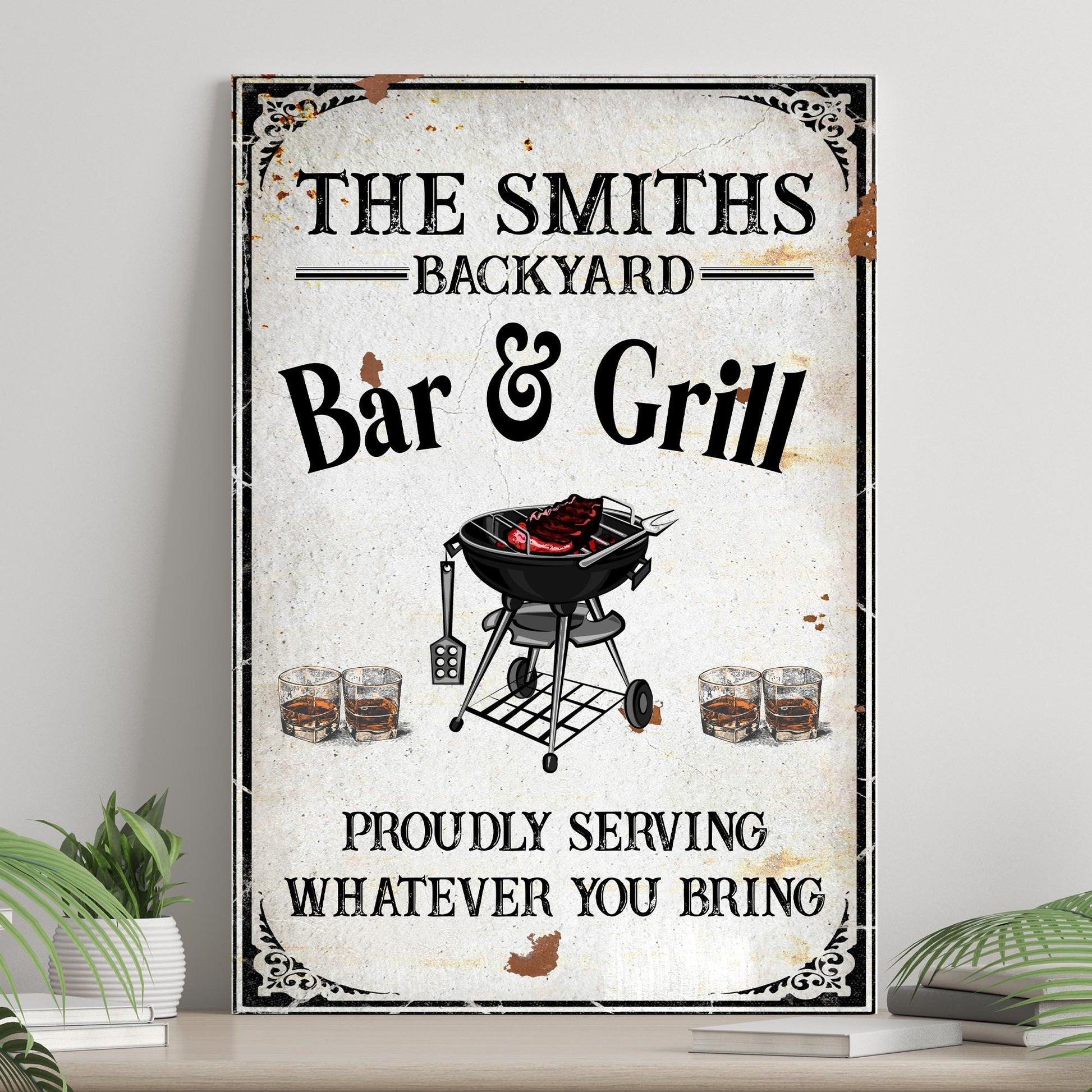 Family Backyard Bar And Grill Sign - Image by Tailored Canvases