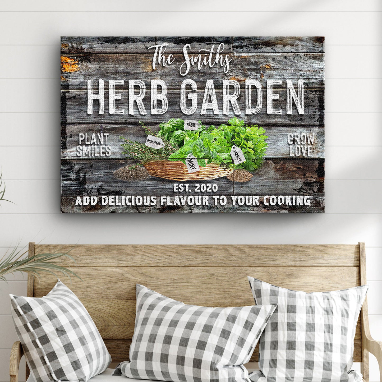 Family Herb Garden Sign Style 1 - Image by Tailored Canvases