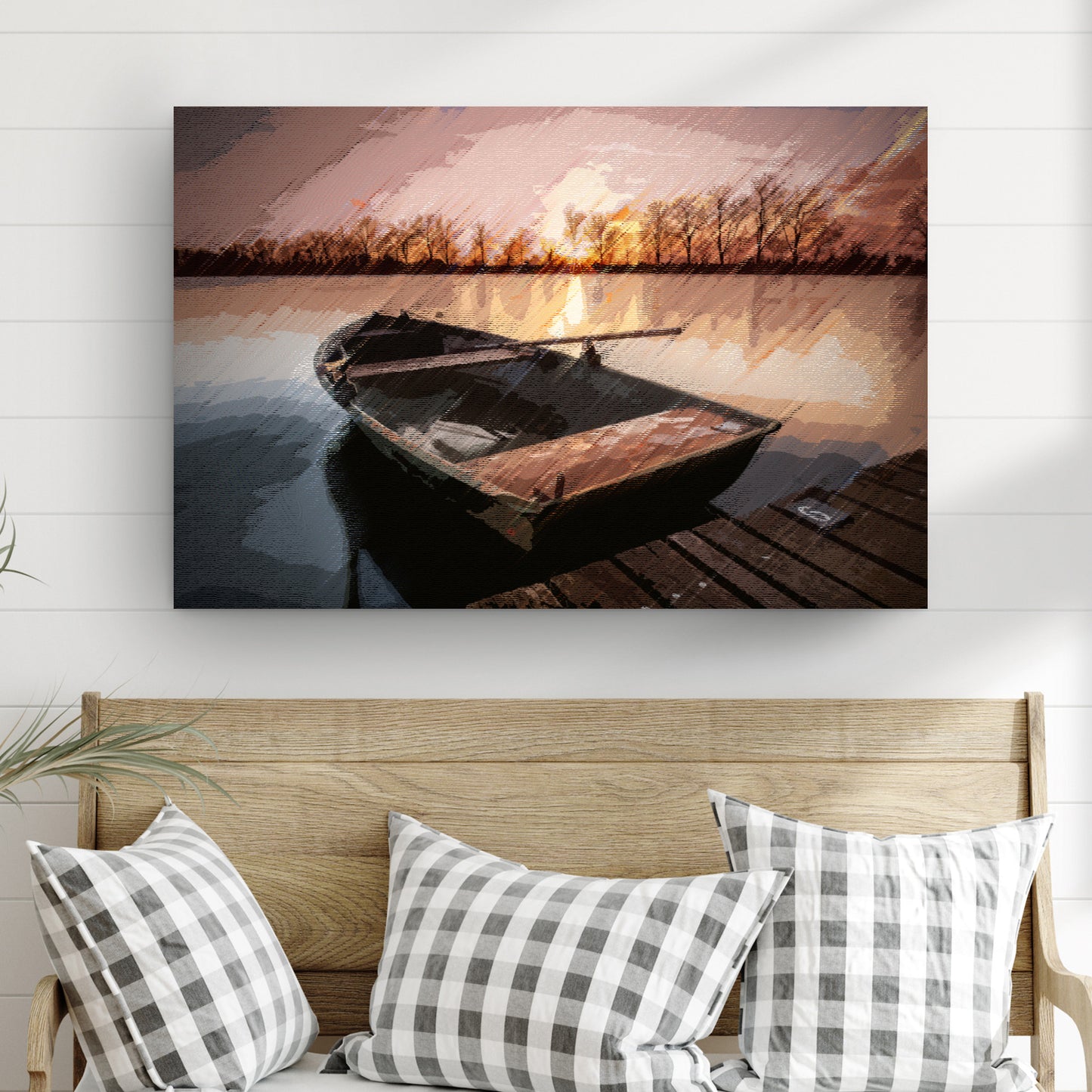 Lake Canoe Canvas Wall Art II Style 2 - Image by Tailored Canvases
