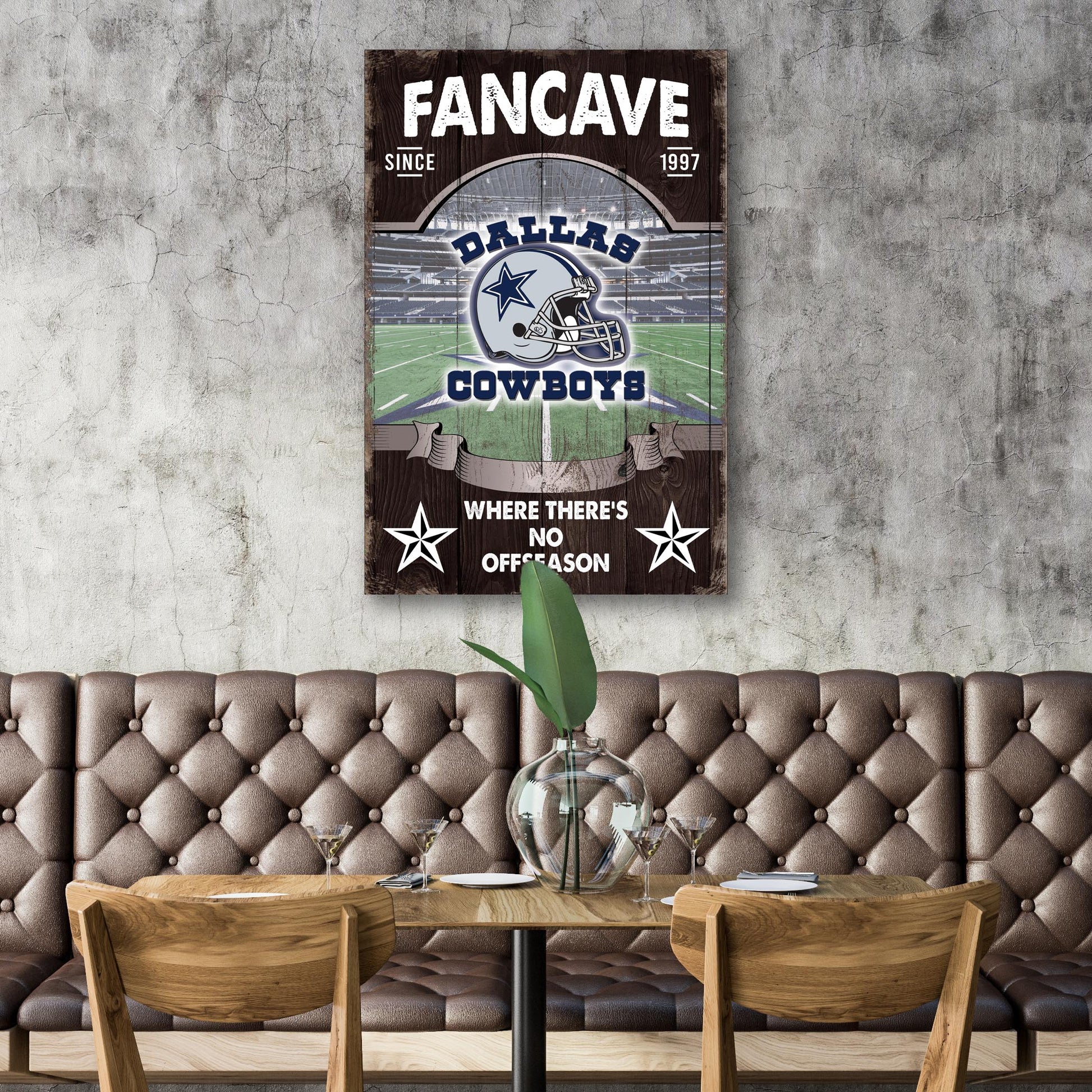 Cowboys Fan Cave Sign Style 2 - Image by Tailored Canvases