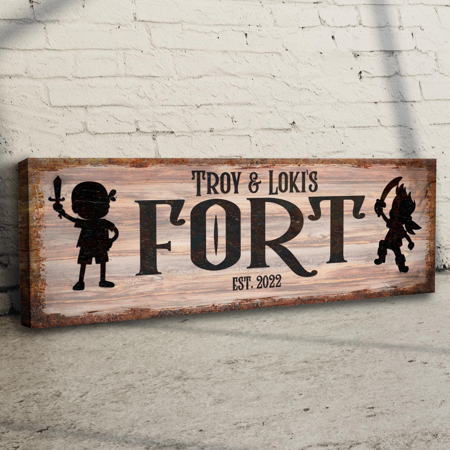 Kid Pirate Fort Sign Style 2 - Image by Tailored Canvases
