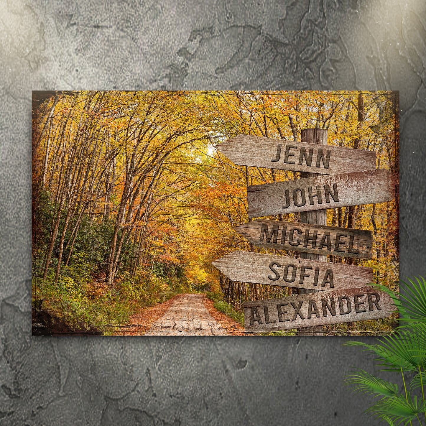 Autumn Road Family Name Sign - Image by Tailored Canvases