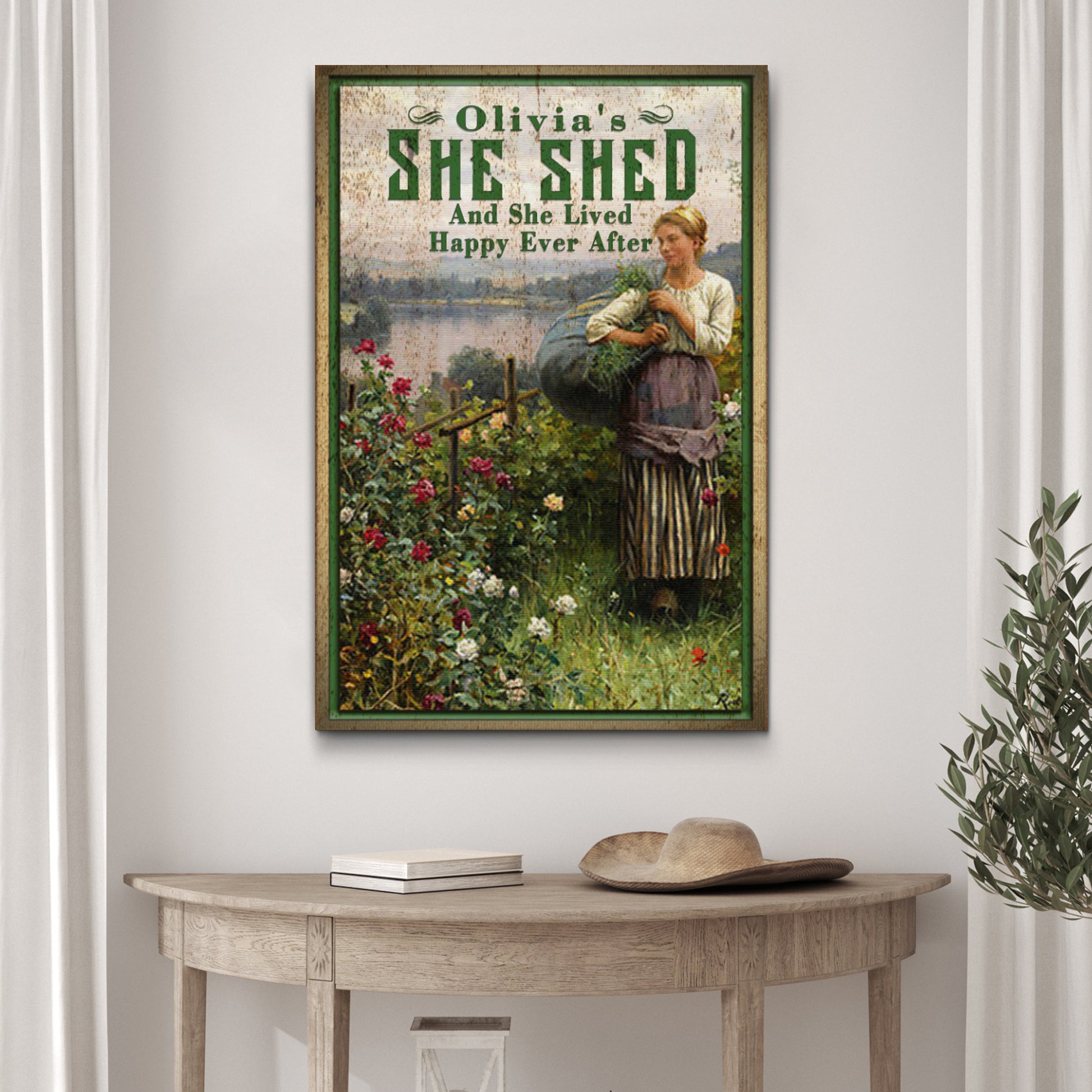 She Shed And She Lived Happily Ever After Sign Style 2 - Image by Tailored Canvases