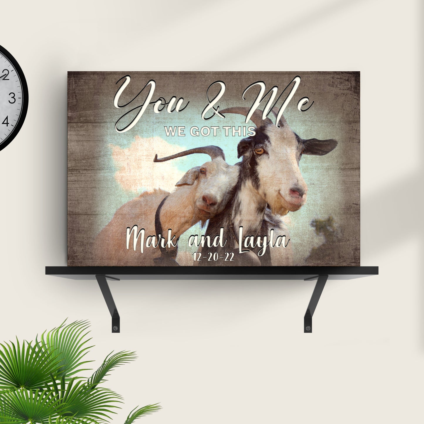 You And Me Goat Couple Sign Style 2 - Image by Tailored Canvases