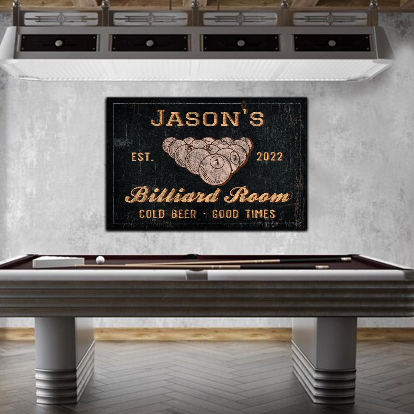 Billiard Room Sign - Image by Tailored Canvases