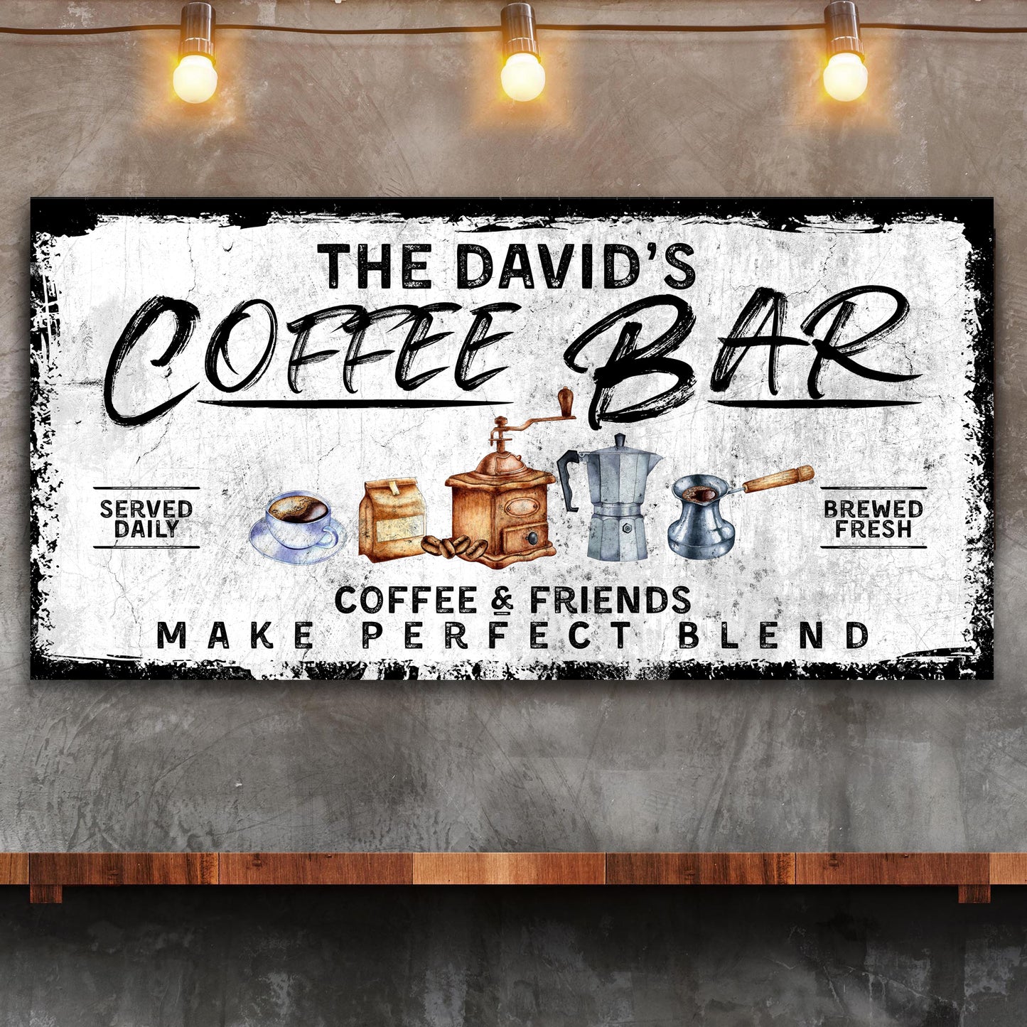 Coffee And Friends' Coffee Bar Sign - Image by Tailored Canvases