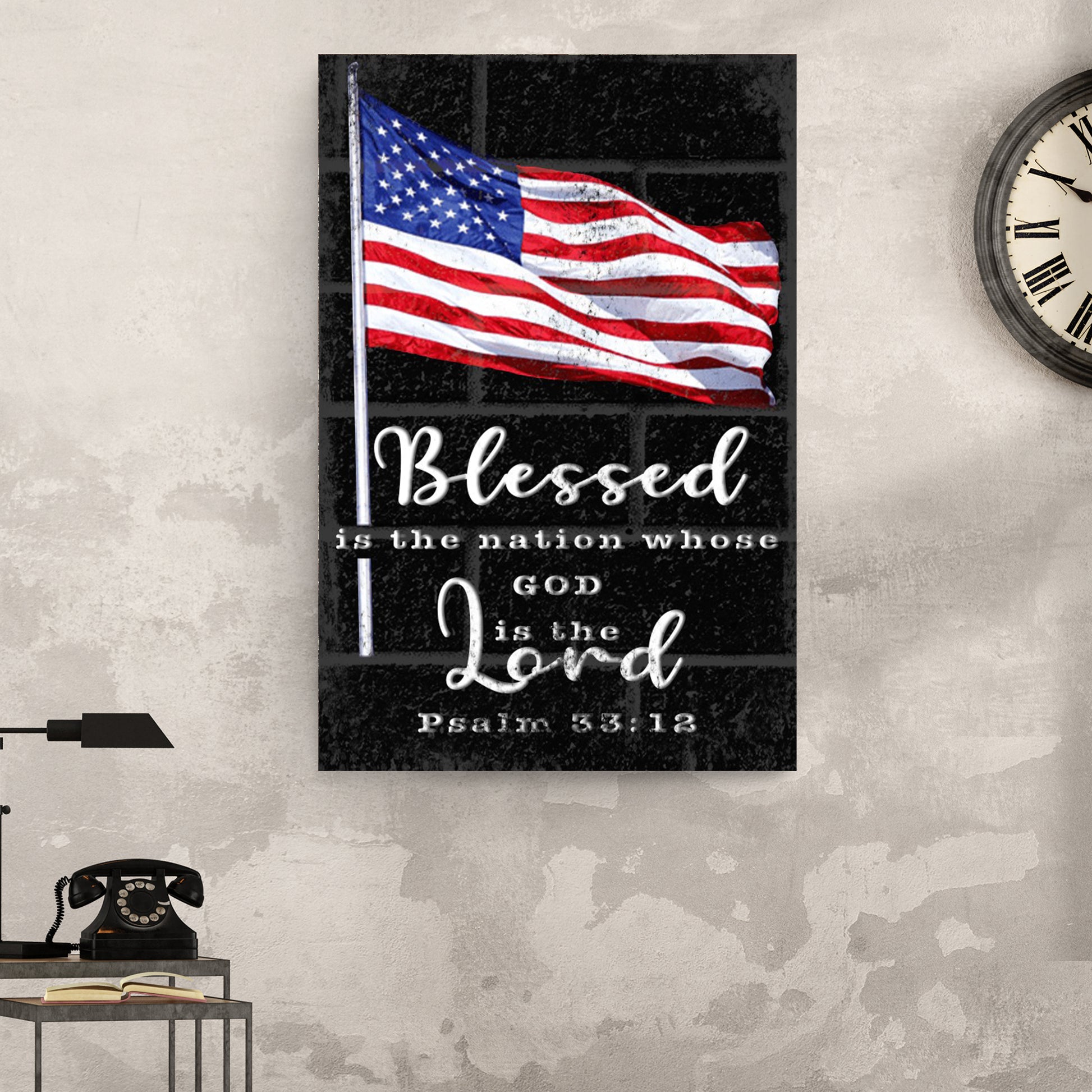 Psalm 33:12 - Blessed Is The Nation Sign II Style 2 - Image by Tailored Canvases