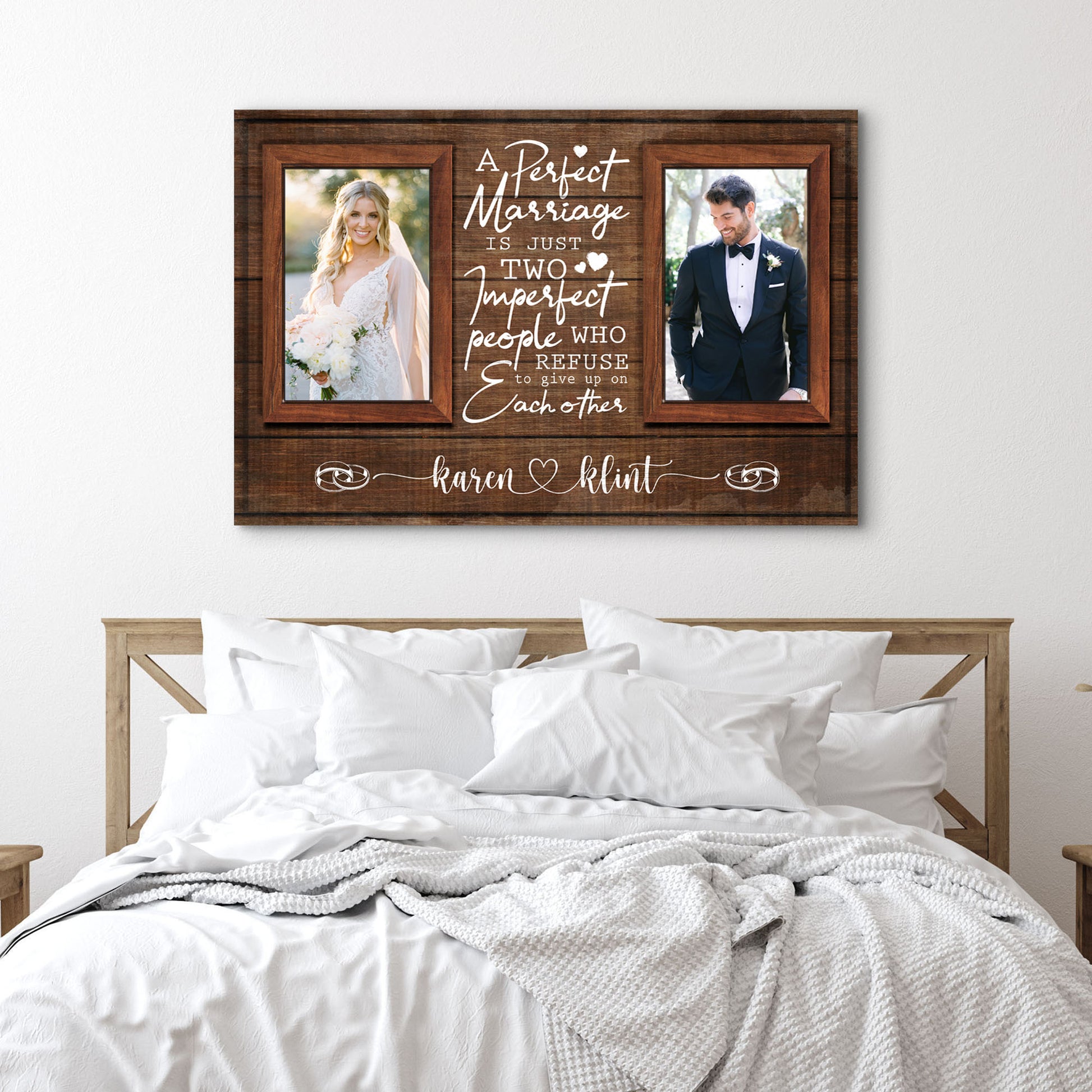 A Perfect Marriage Is Just Two Imperfect People Sign | Customizable Canvas - Image by Tailored Canvases