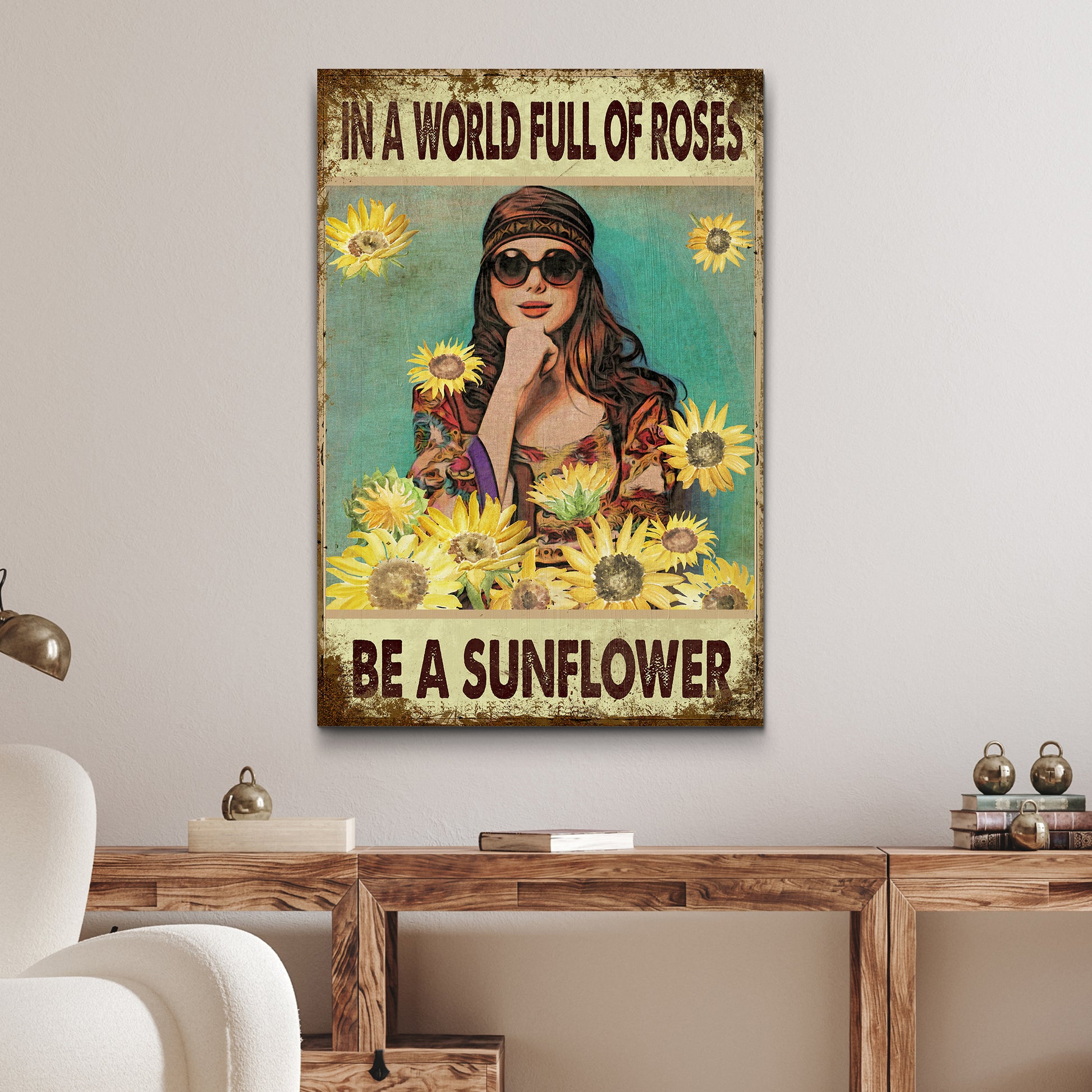 Be A Sunflower Sign Style 1 - Image by Tailored Canvases