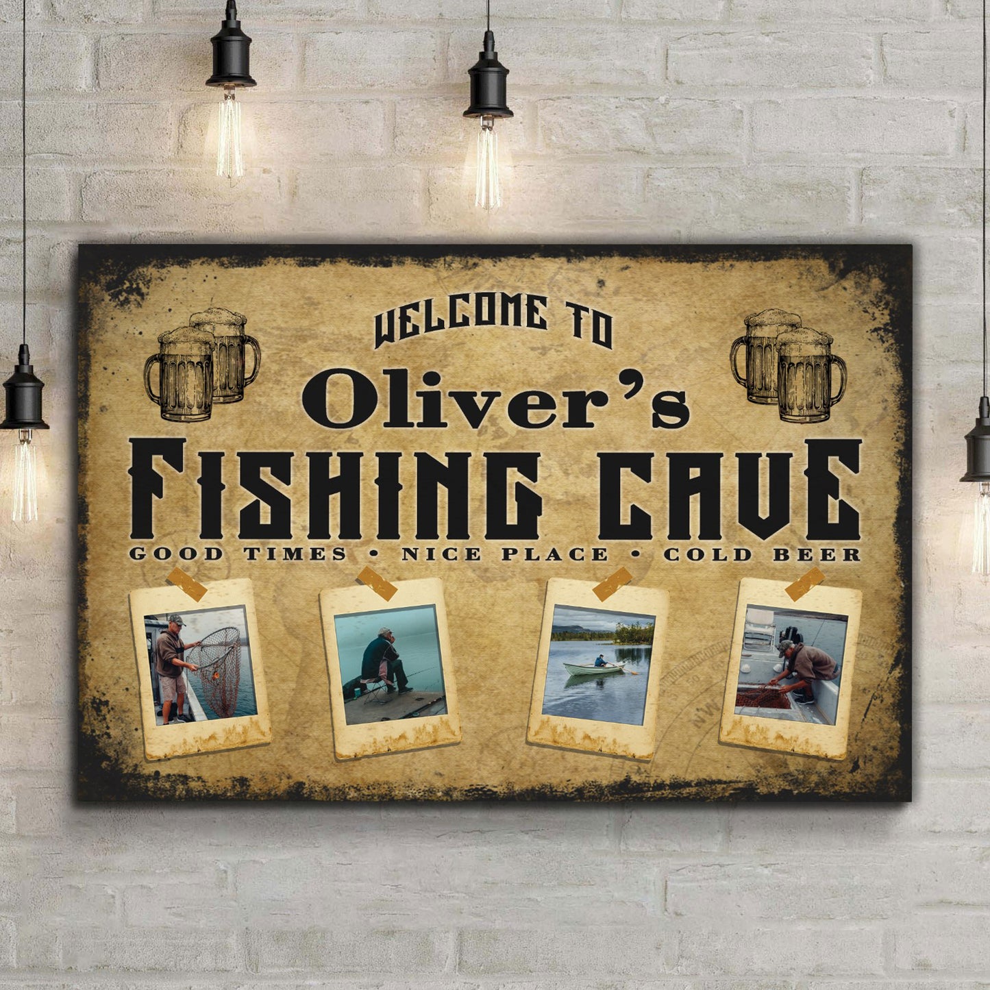 Welcome Fishing Cave Sign - Image by Tailored Canvases