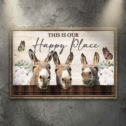 This Is Our Happy Place Donkey Sign - Image by Tailored Canvases