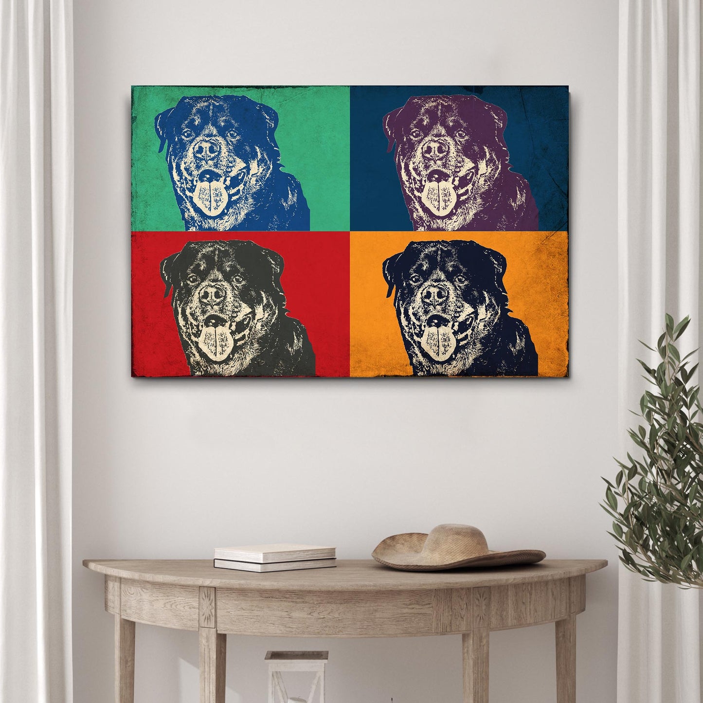 Pop Art 4-Panel Pet Portrait Sign II Style 2 - Image by Tailored Canvases
