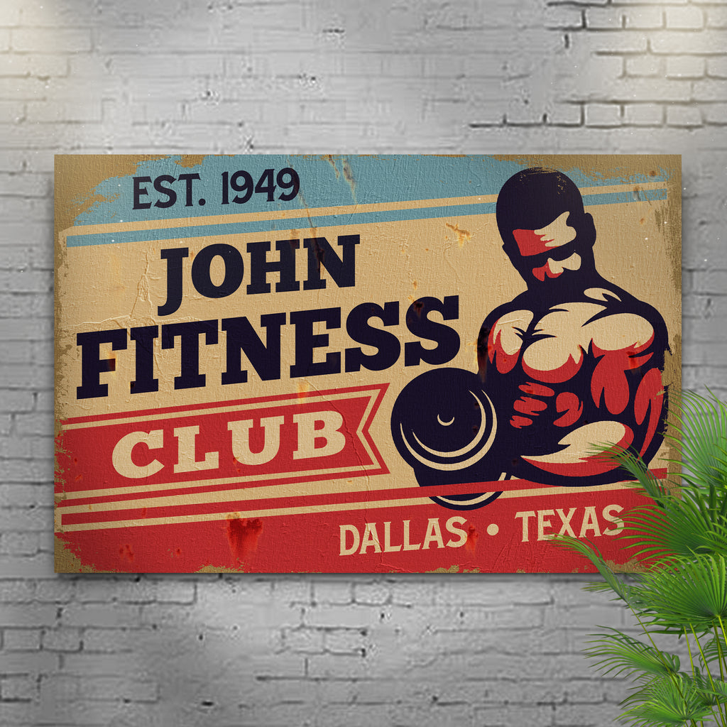 Fitness Club Sign | Customizable Canvas by Tailored Canvases