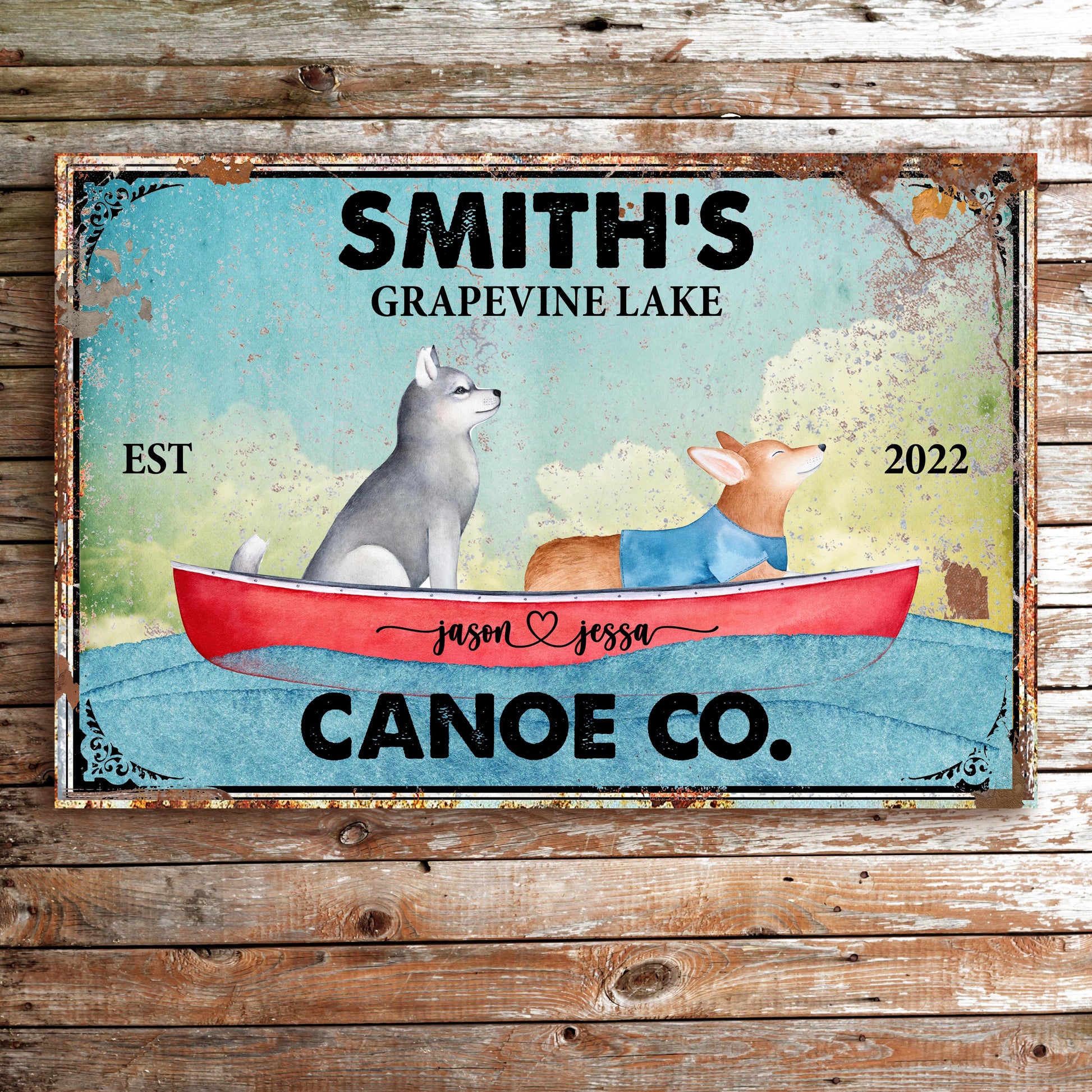 Pet Family Canoe Co. Sign Style 1 - Image by Tailored Canvases