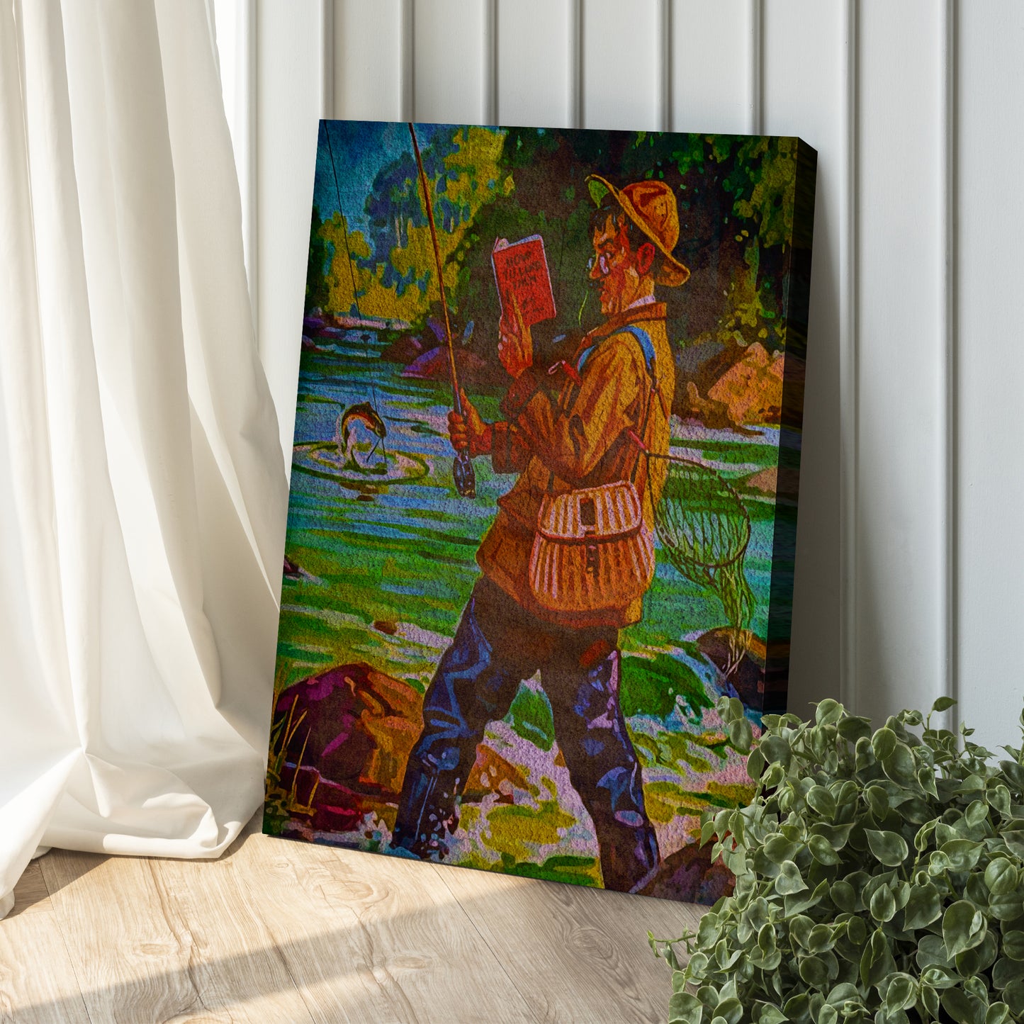 Fishing Retro Canvas Wall Art II Style 1 - Image by Tailored Canvases