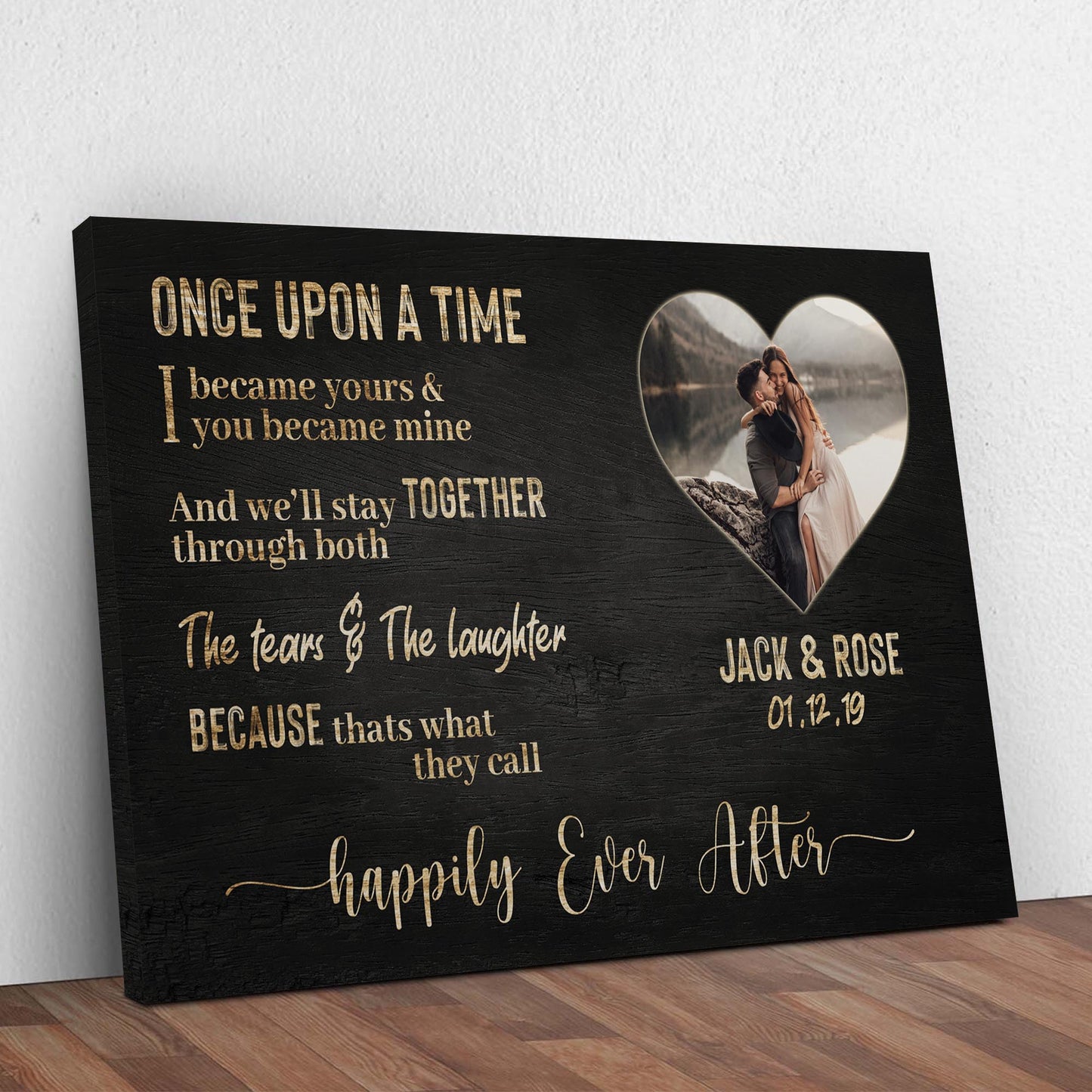 Happily Ever After Couple Sign III Style 1 - Image by Tailored Canvases