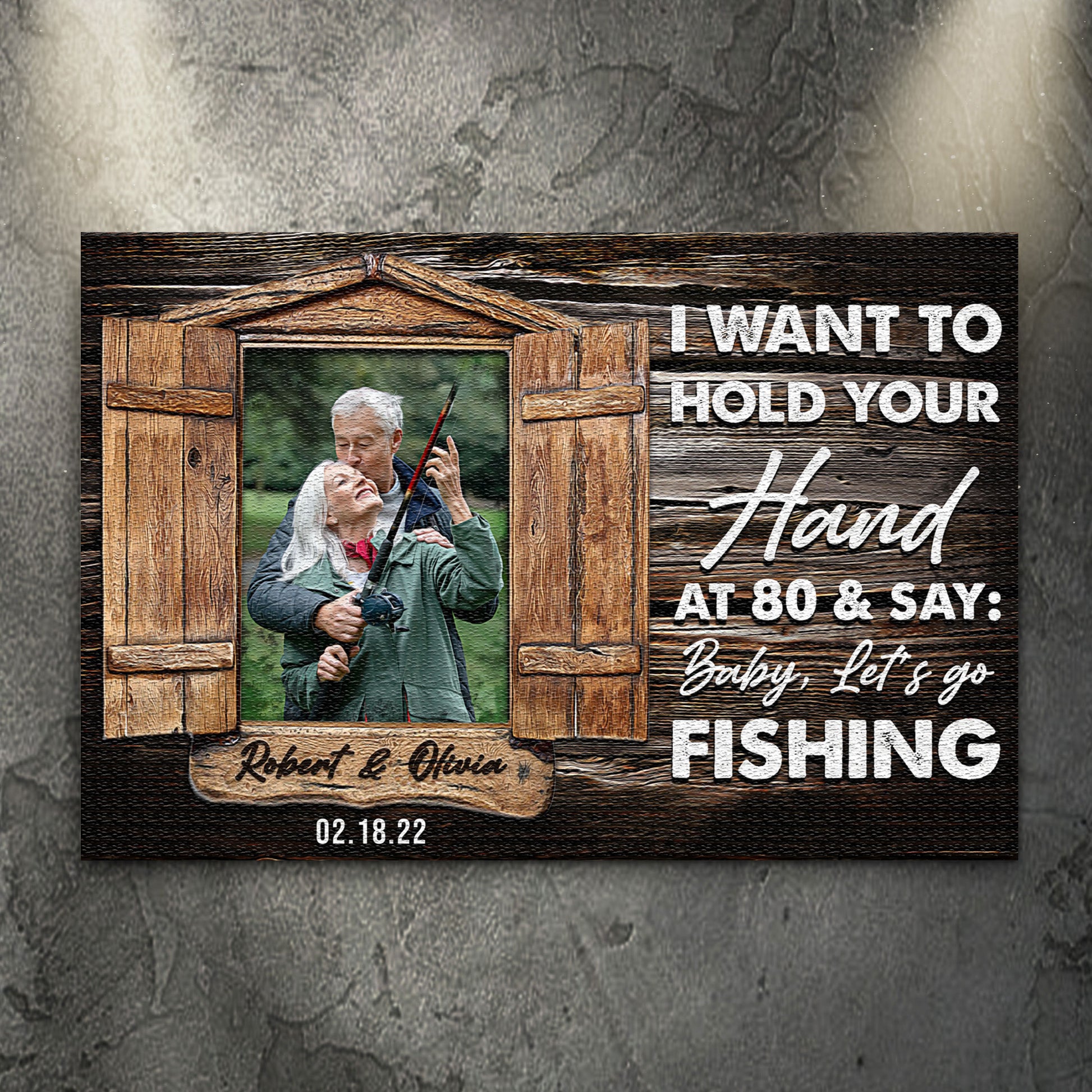 I Want To Hold Your Hand At 80 Couple Sign III | Customizable Canvas - Image by Tailored Canvases