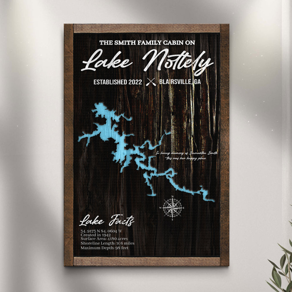 Memorial Lake Map Sign | Customizable Canvas by Tailored Canvases