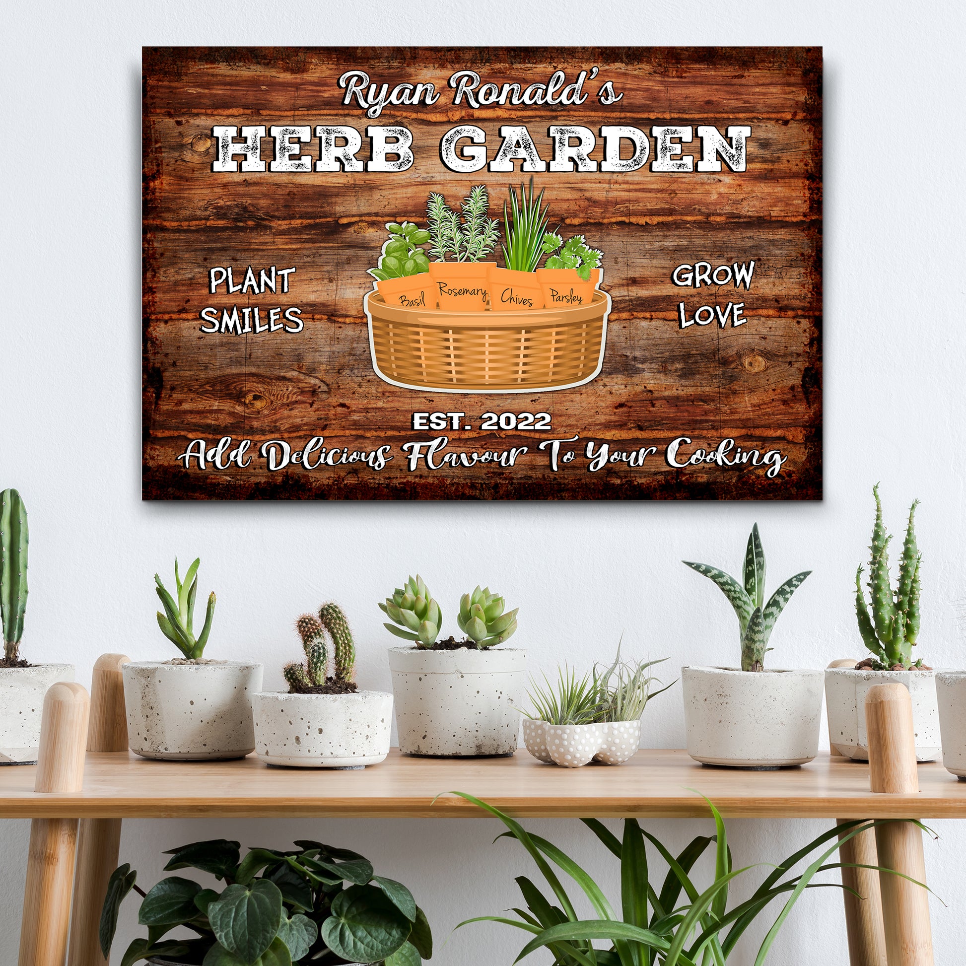 Herb Garden Sign | Customizable Canvas Style 2 - Image by Tailored Canvases