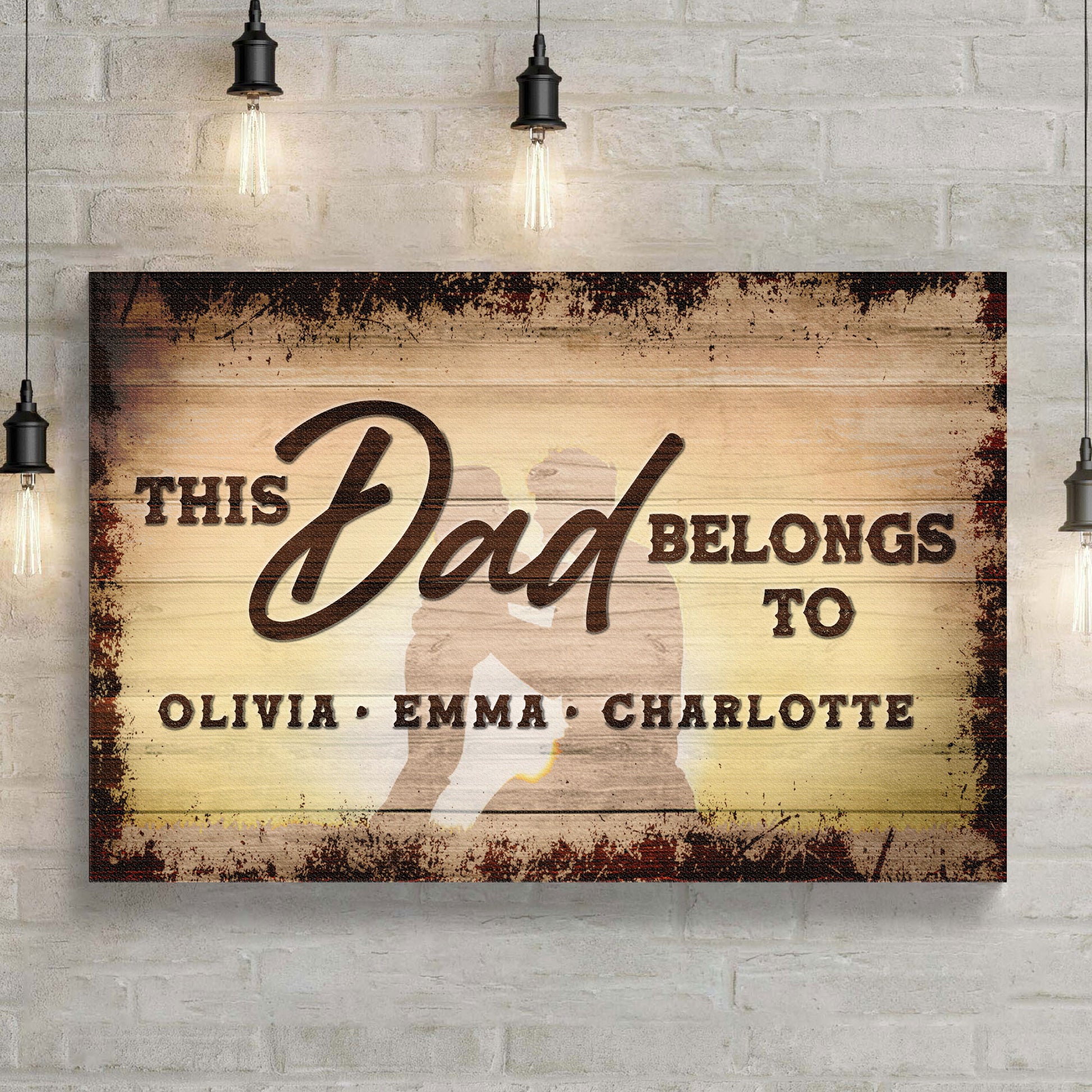 This Dad Belongs To Happy Father's Day Sign Style 1 - Image by Tailored Canvases