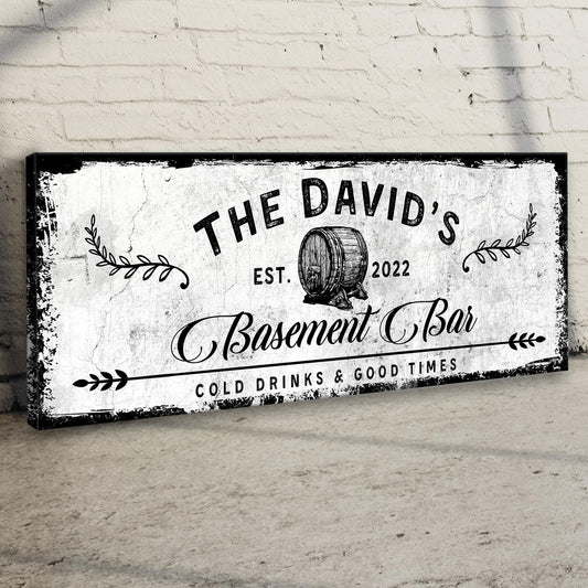 Basement Bar Barrel Sign Style 1 - Image by Tailored Canvases