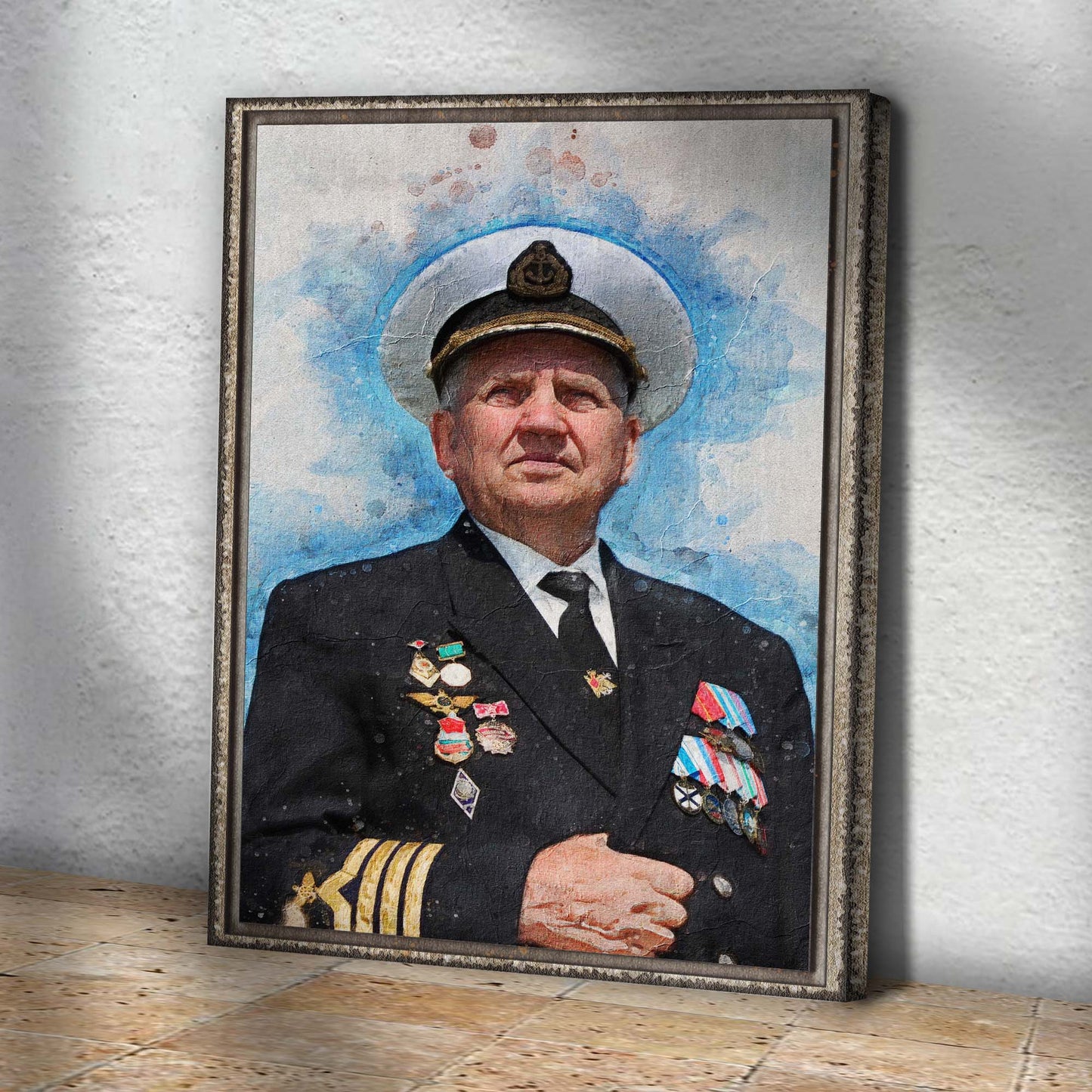 Veterans Watercolor Portrait Sign II Style 1 - Image by Tailored Canvases