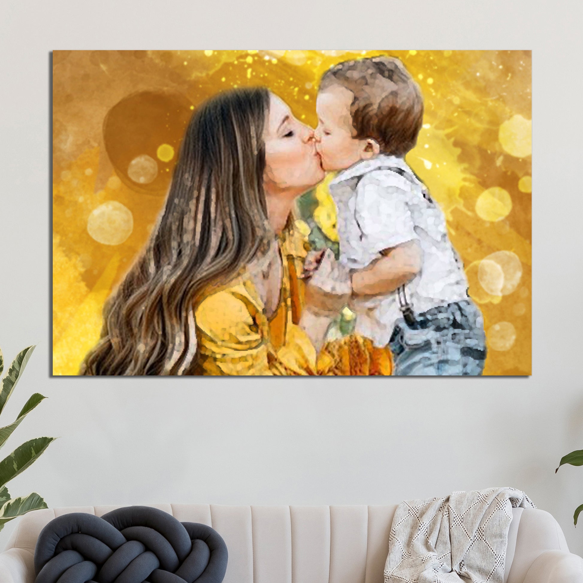 Mom And Me Watercolor Sign Style 2 - Image by Tailored Canvases