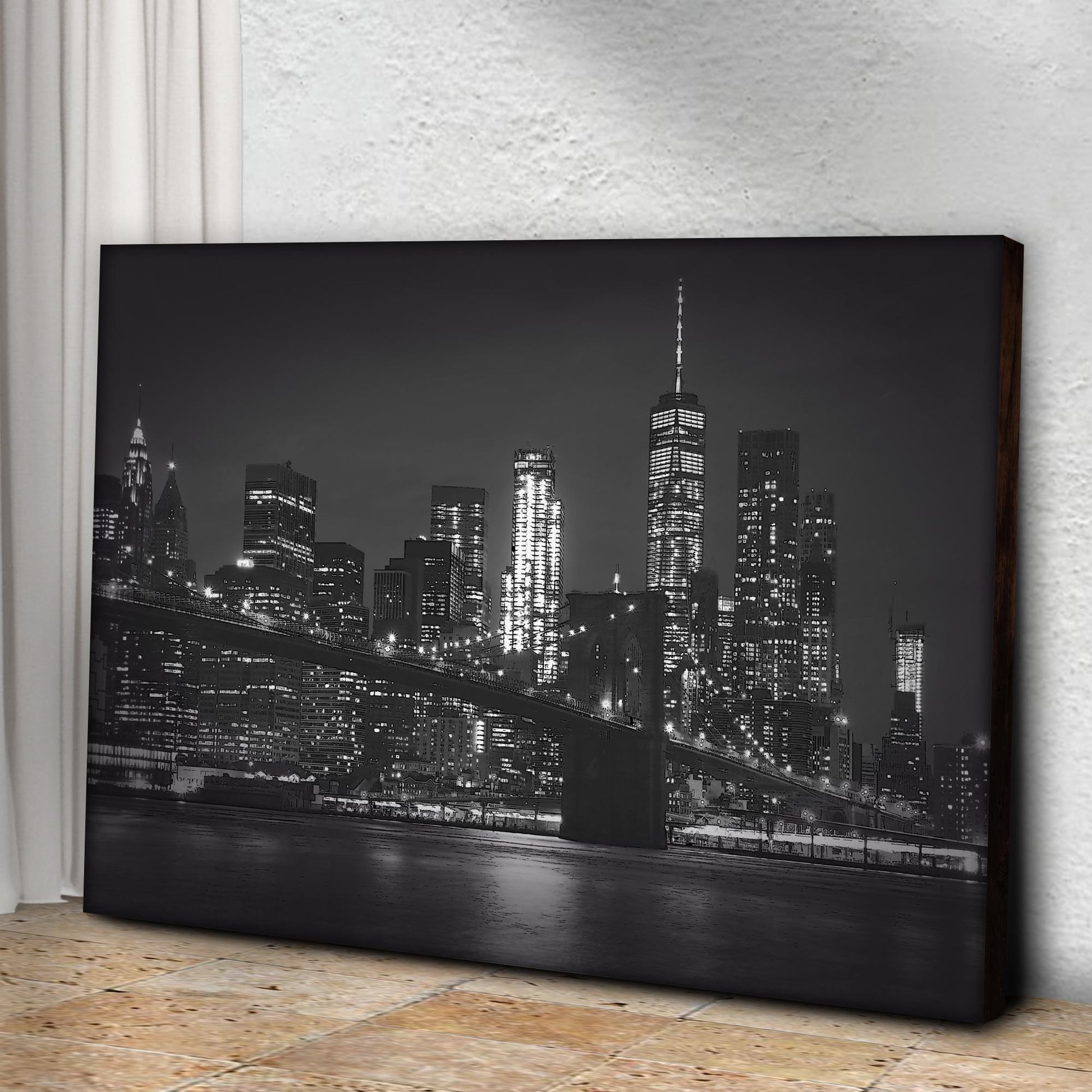 New York Black & White Canvas Wall Art Style 1  - Image by Tailored Canvases