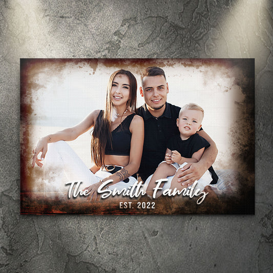 Family Portrait On Wood Sign - Image by Tailored Canvases