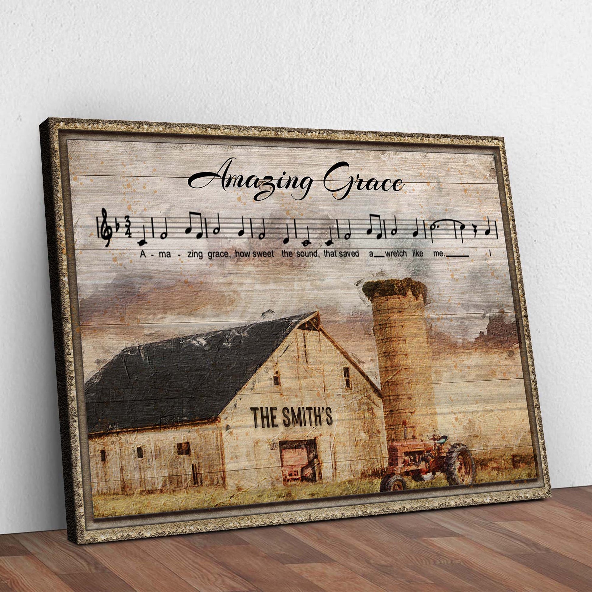 Amazing Grace Family Sign II | Customizable Canvas Style 1 - Image by Tailored Canvases