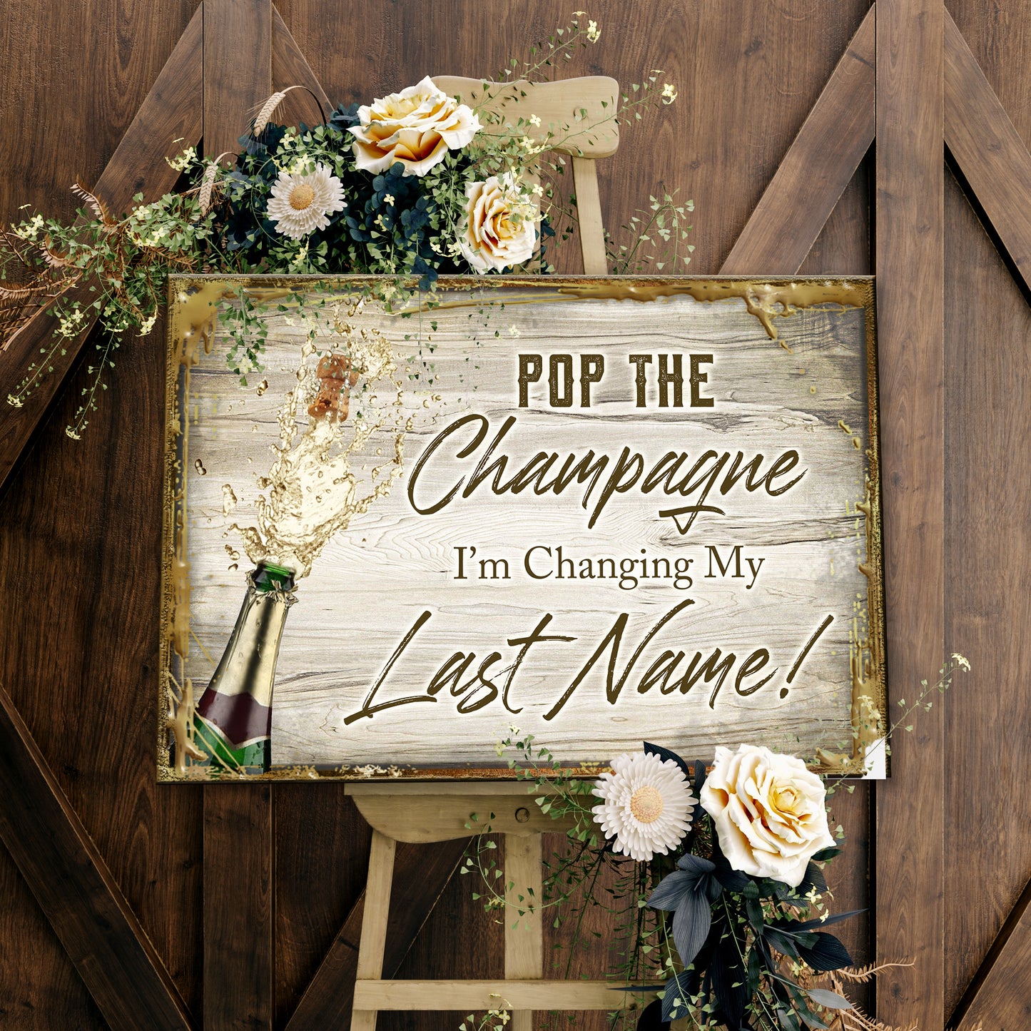I'm Changing My Last Name Bridal Shower Sign - Image by Tailored Canvases