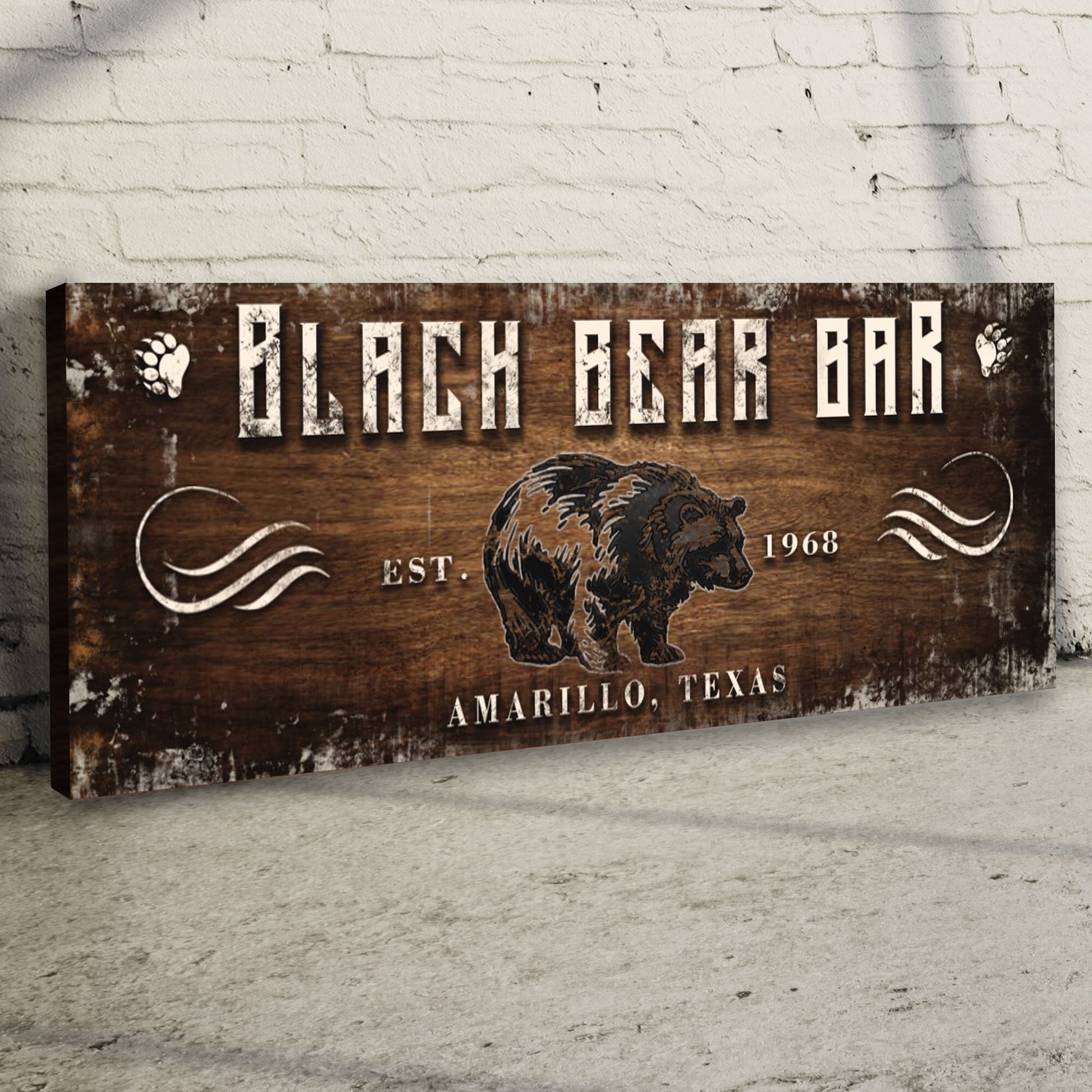 Bar And Grill Bear Sign Style 2 - Image by Tailored Canvases