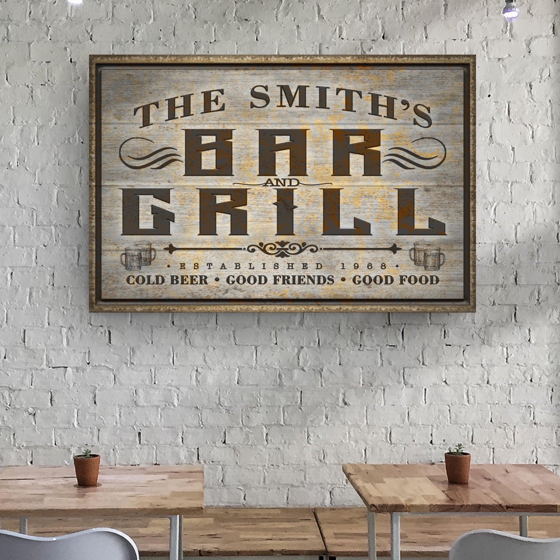 Family Outdoor Bar And Grill Sign Style 1 - Image by Tailored Canvases