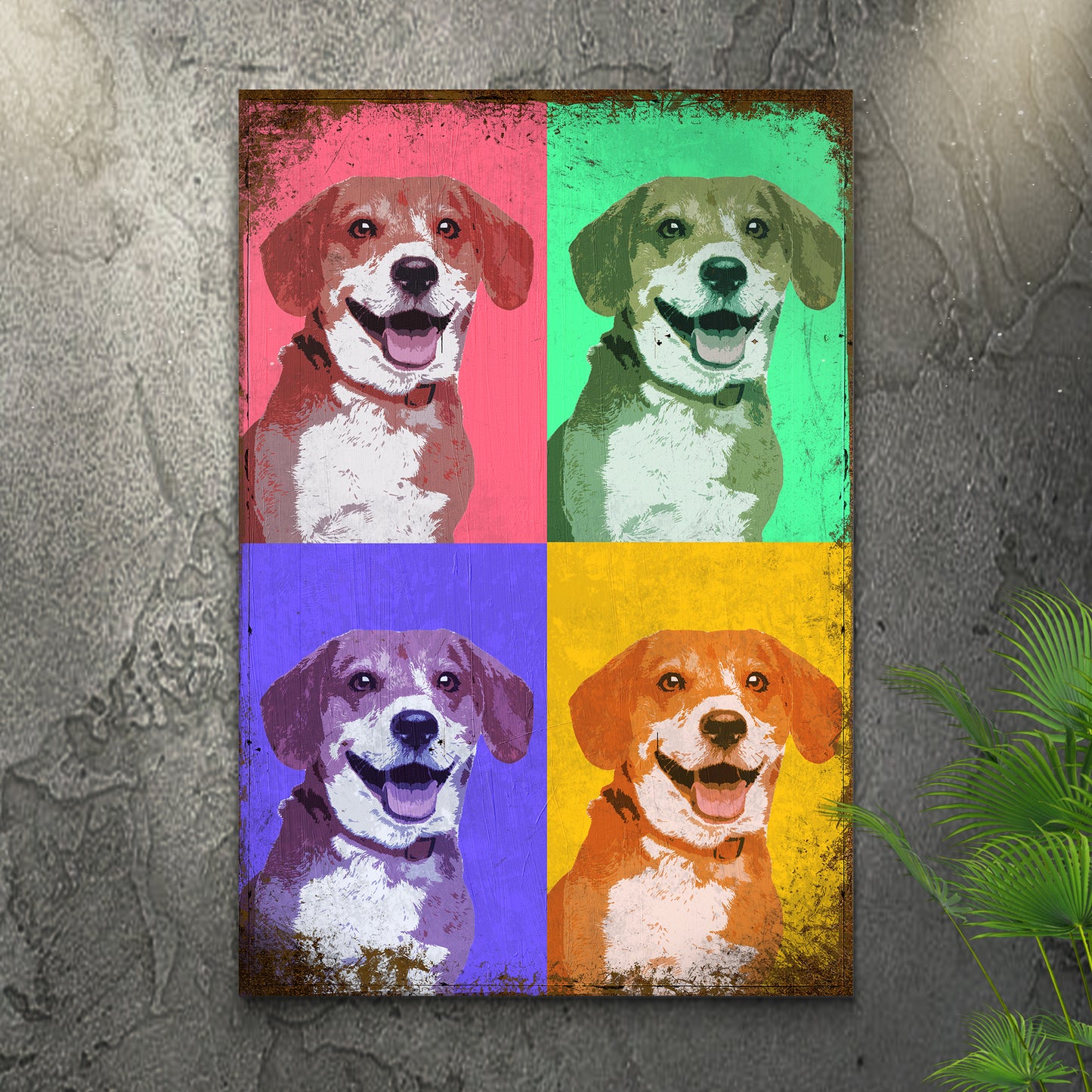 Pop Art 4-Panel Pet Portrait Sign Style 1 - Image by Tailored Canvases