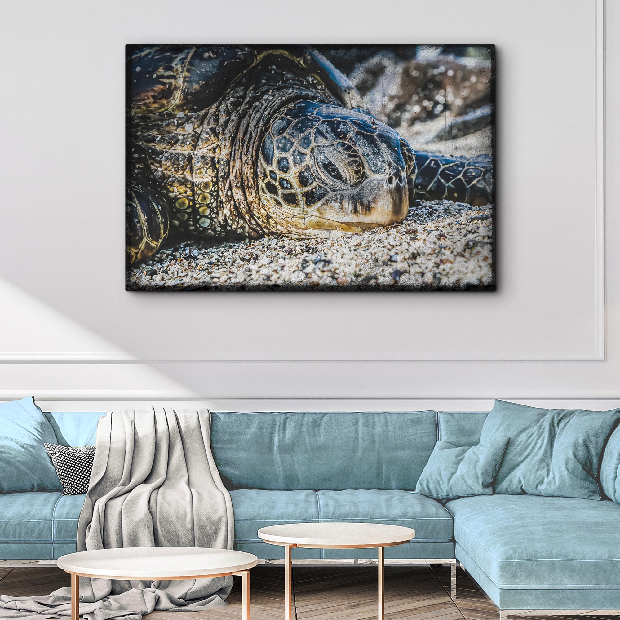 Sea Turtle On The Beach Canvas Wall Art – Tailored Canvases