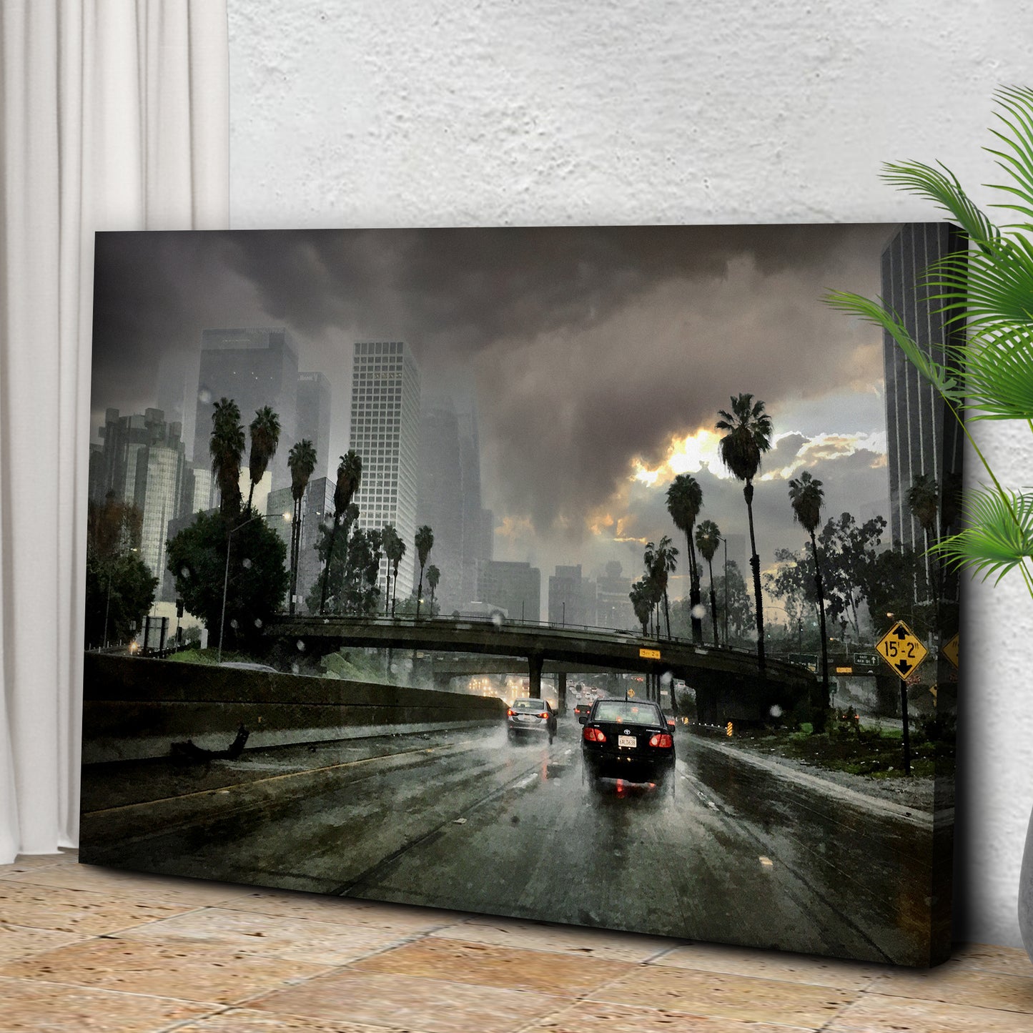 Los Angeles Highway Canvas Wall Art II Style 1 - Image by Tailored Canvases