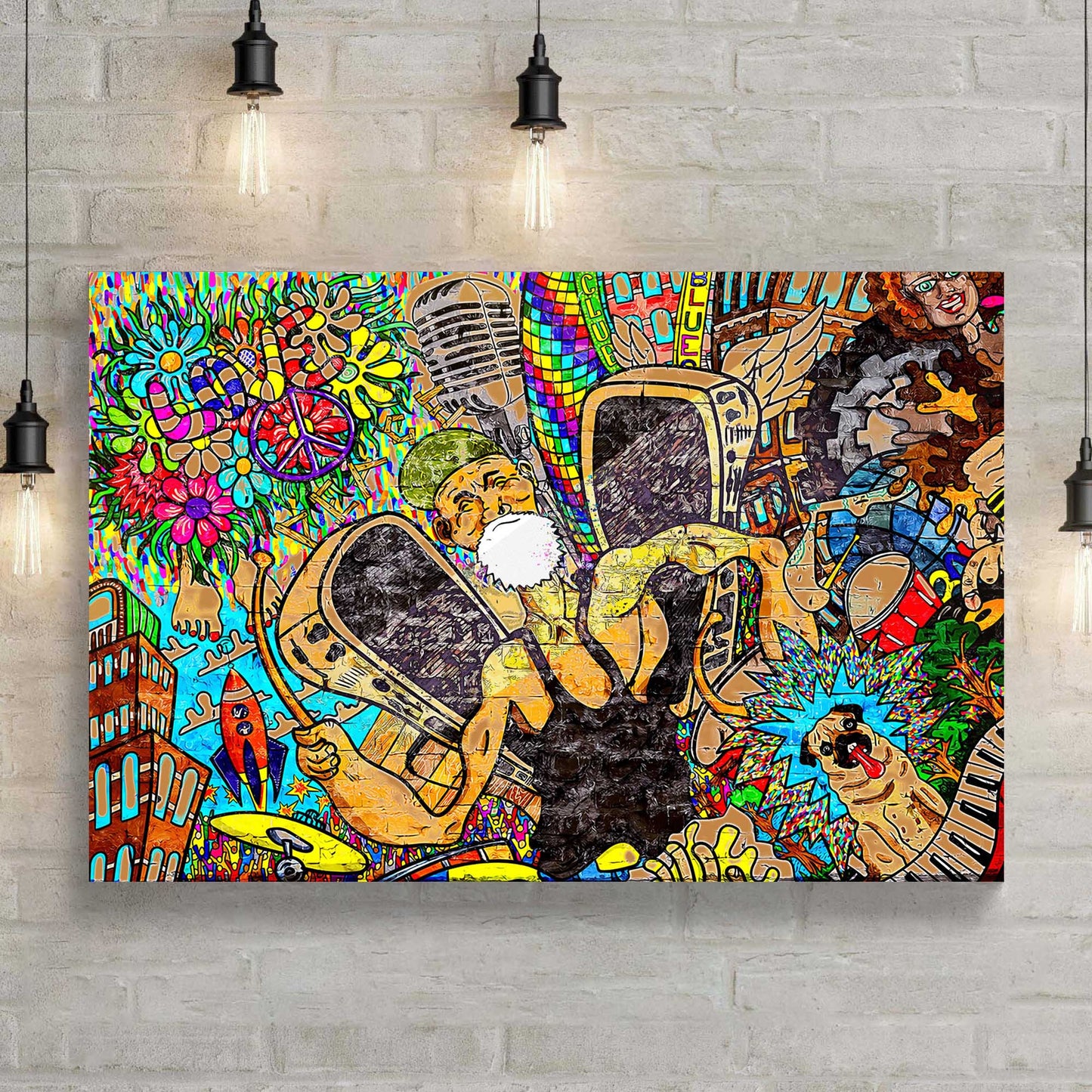 Vibrant Graffiti Canvas Wall Art  - Image by Tailored Canvases