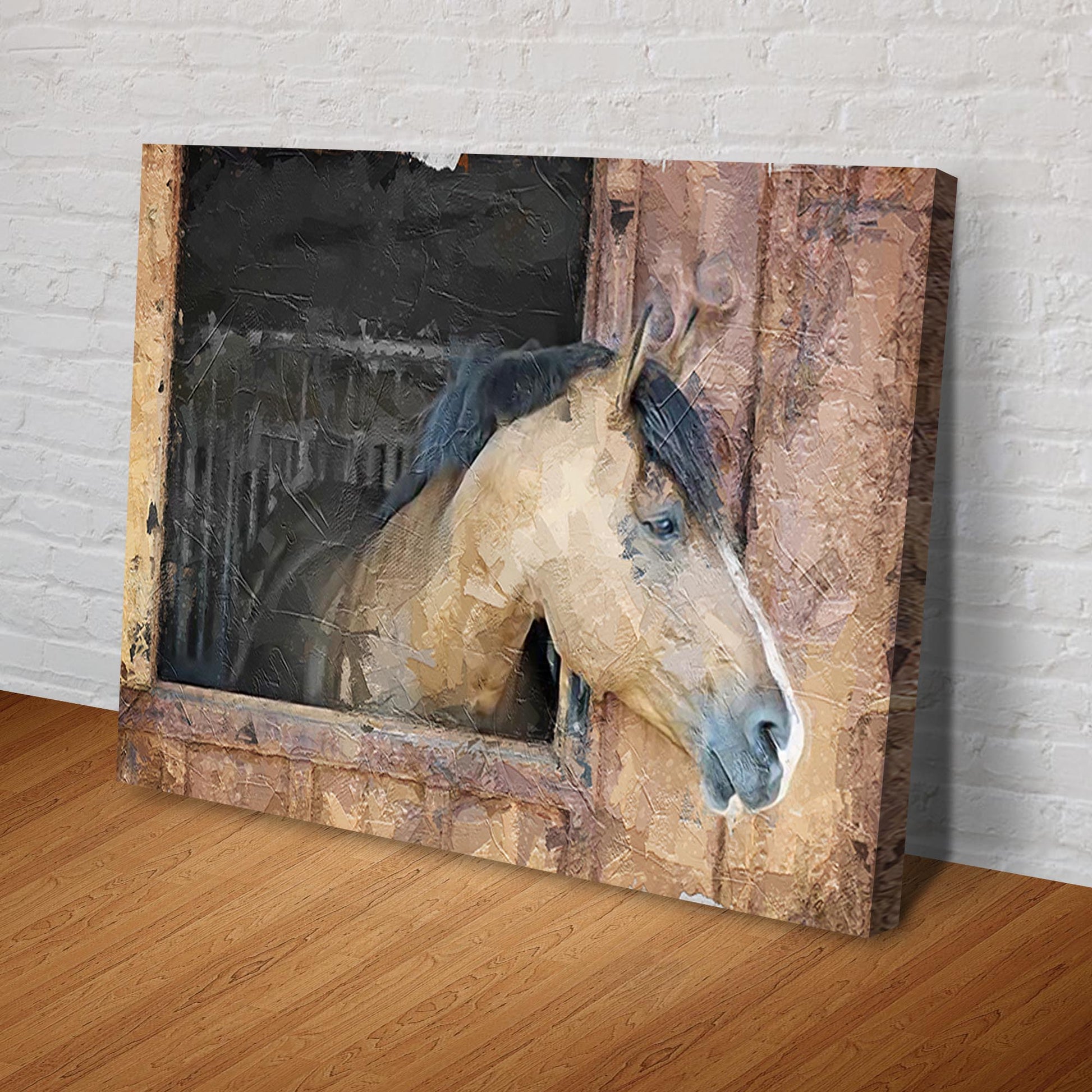 Renaissance Style Horse On A Stable Canvas Wall Art Style 1 - Image by Tailored Canvases