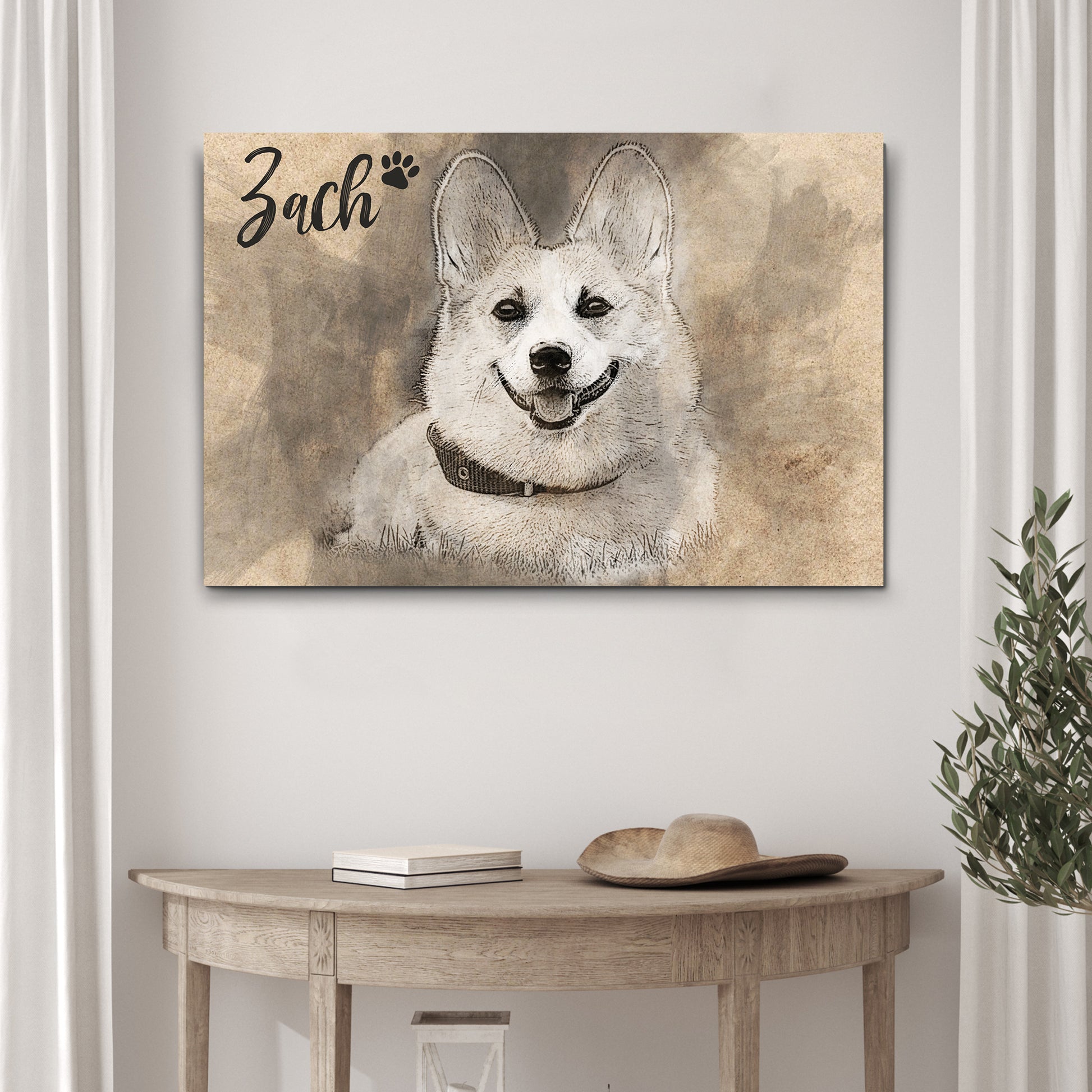 Pet Portrait Pencil Drawing Sign Style 1 - Image by Tailored Canvases