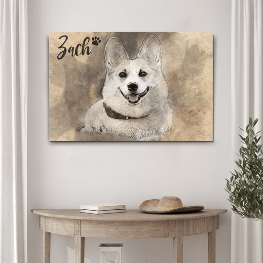 Pet Portrait Pencil Drawing Sign - Image by Tailored Canvases