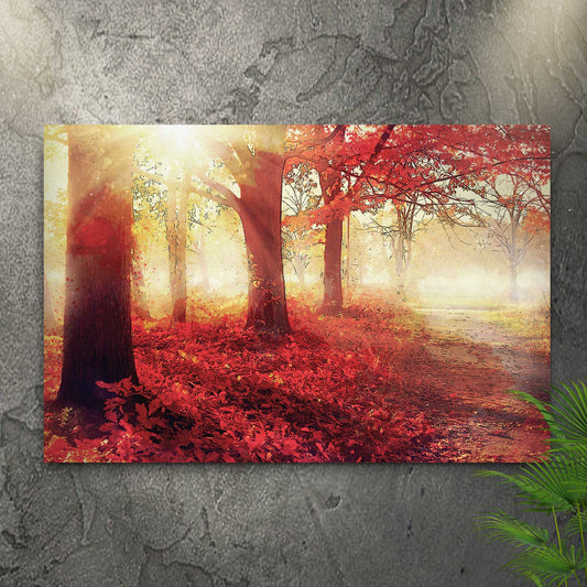 Red Maple Sunrise Path Canvas Wall Art - Image by Tailored Canvases